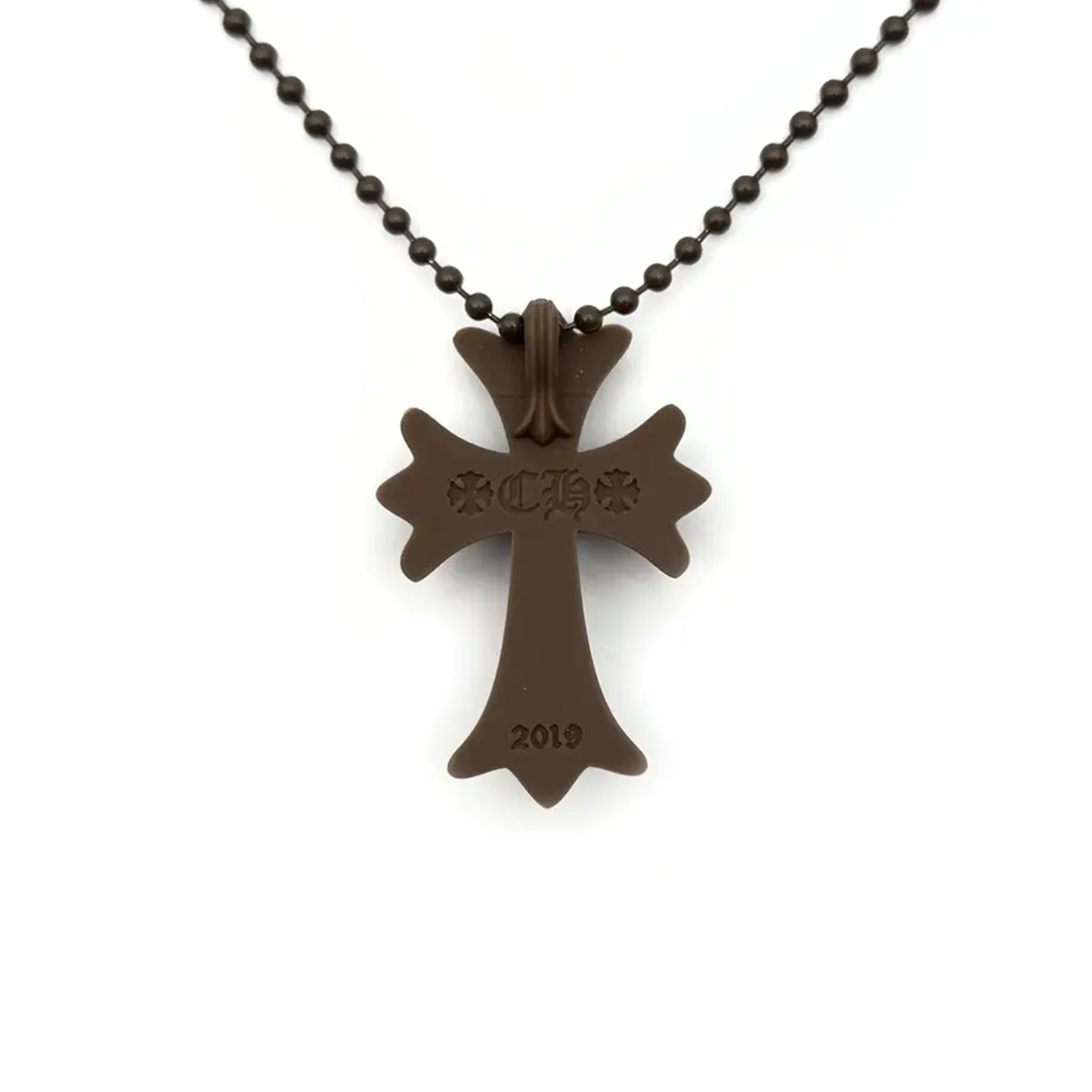 Chrome Hearts Brown Silicone Cross Necklace