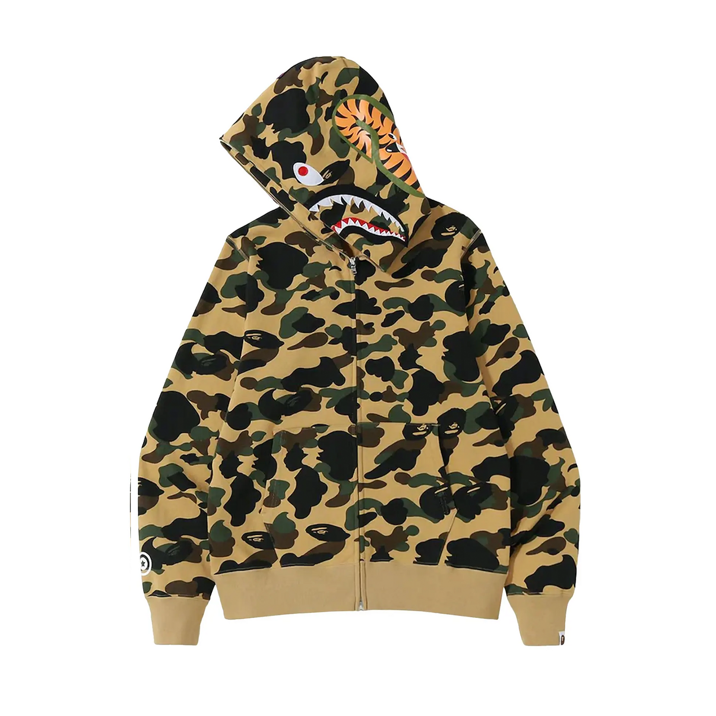 BAPE A Bathing Ape 1st Camo Shark Full Zip Hoodie Yellow