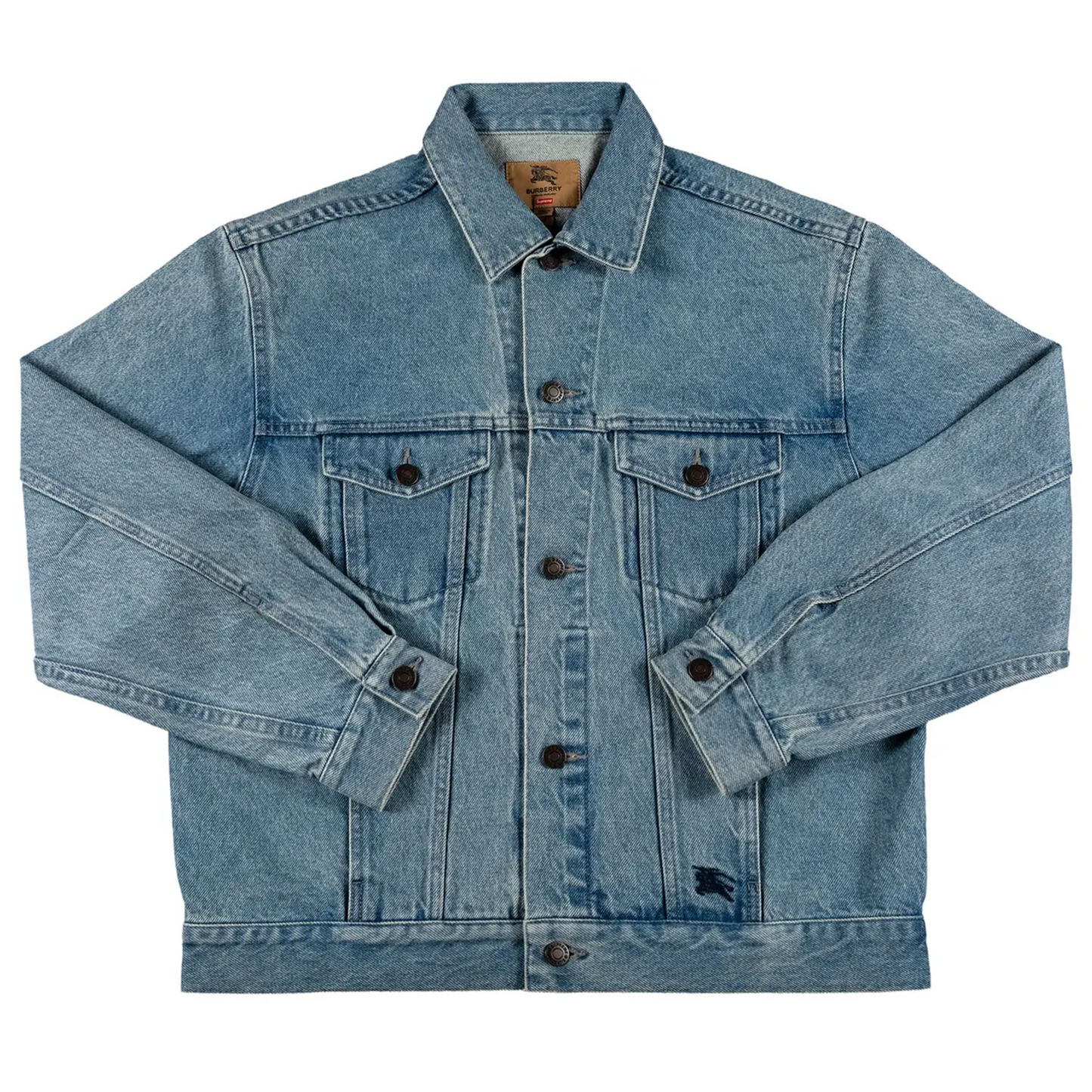 Supreme Burberry Denim Trucker Jacket Washed Blue [USED] - L (Used)