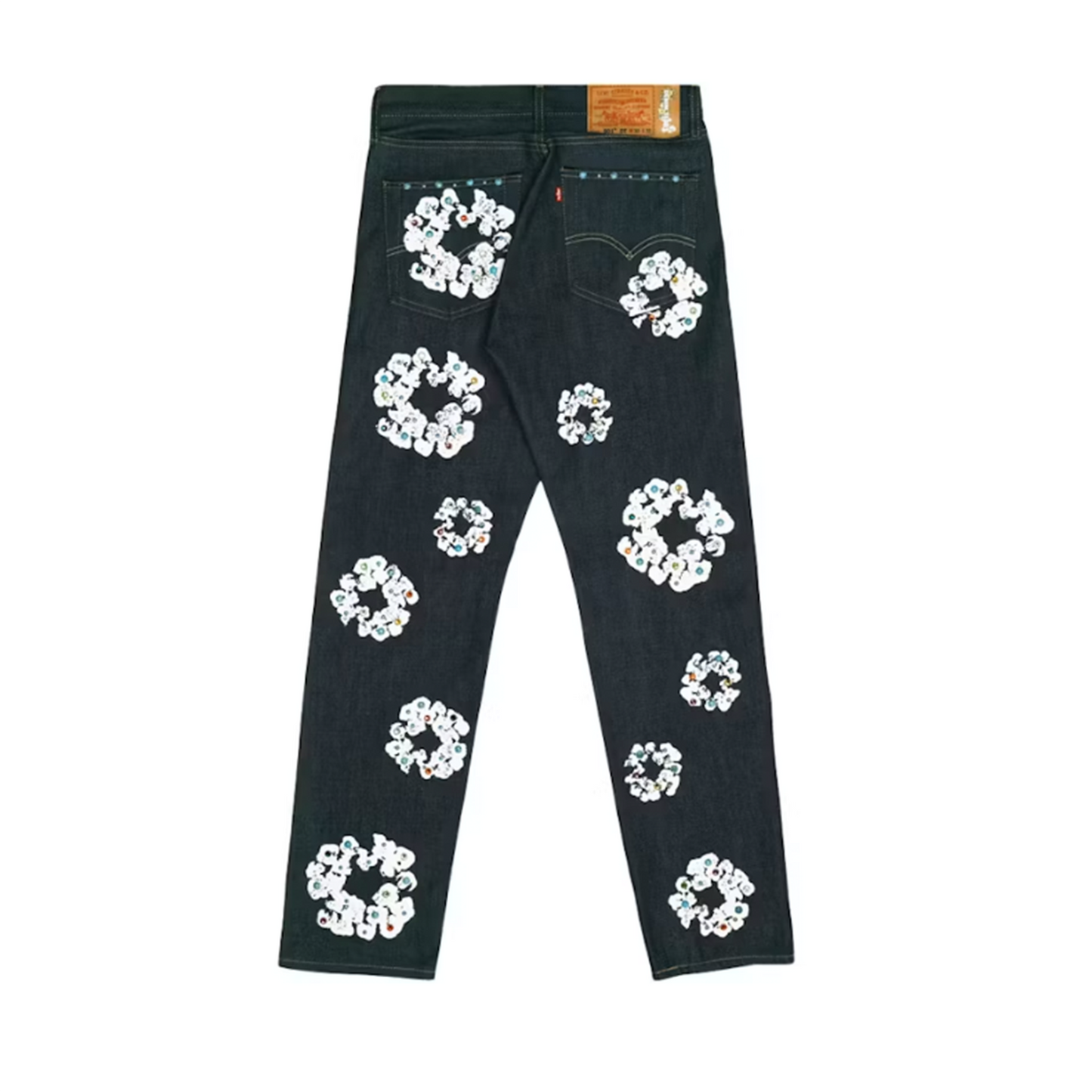 Denim Tears x Levi's 501 Cotton Rhinestone Wreath Jeans Raw Indigo [USED] - 40 x 34 (Used)