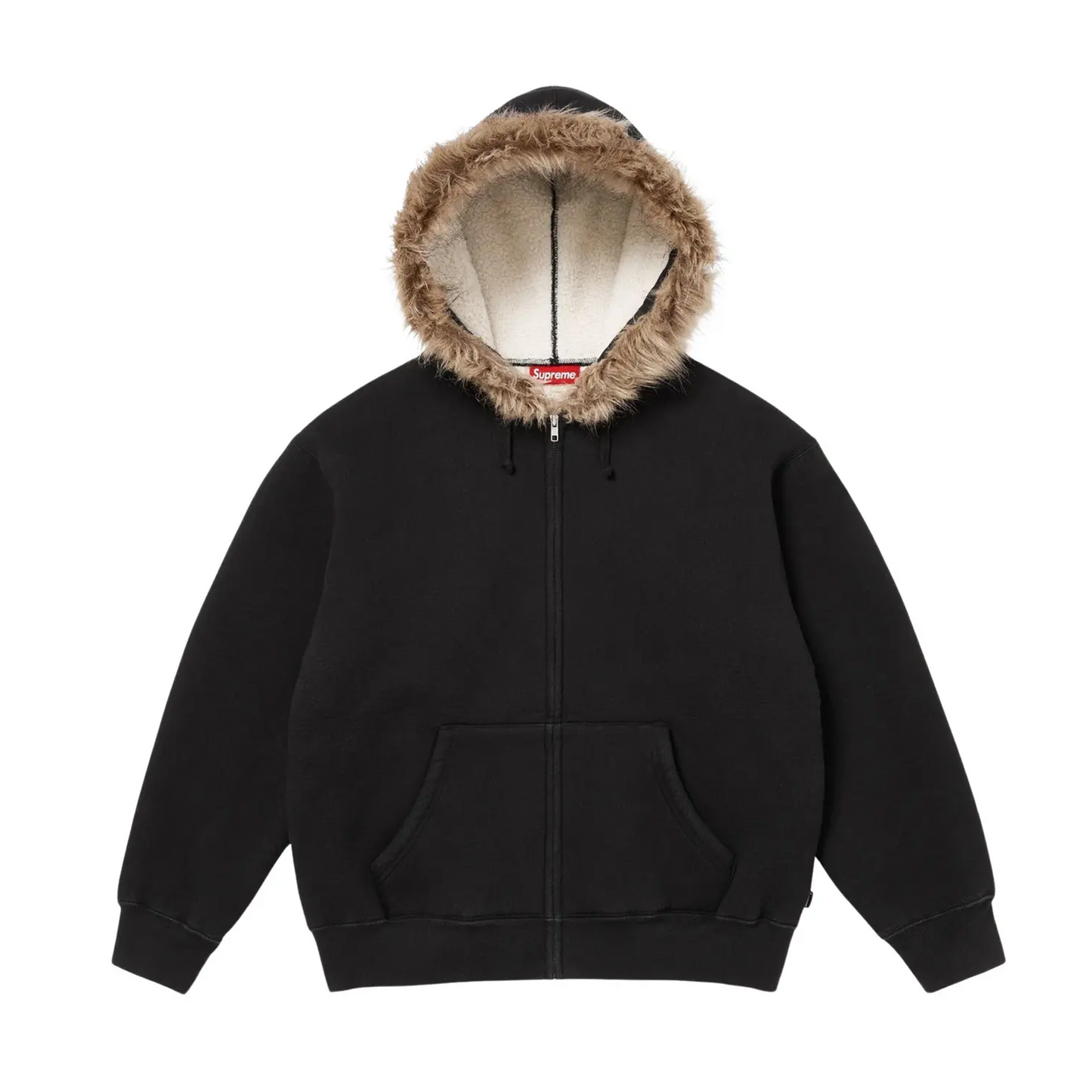 Supreme Faux Fur Zip Up Hooded Sweatshirt 'Black' [USED] - XL (Used)