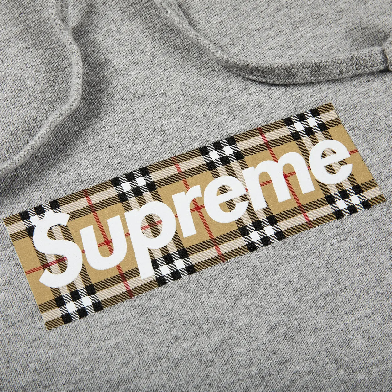 Supreme x Burberry Box Logo Hooded Sweatshirt 'Heather Grey' [USED] - XL (Used)