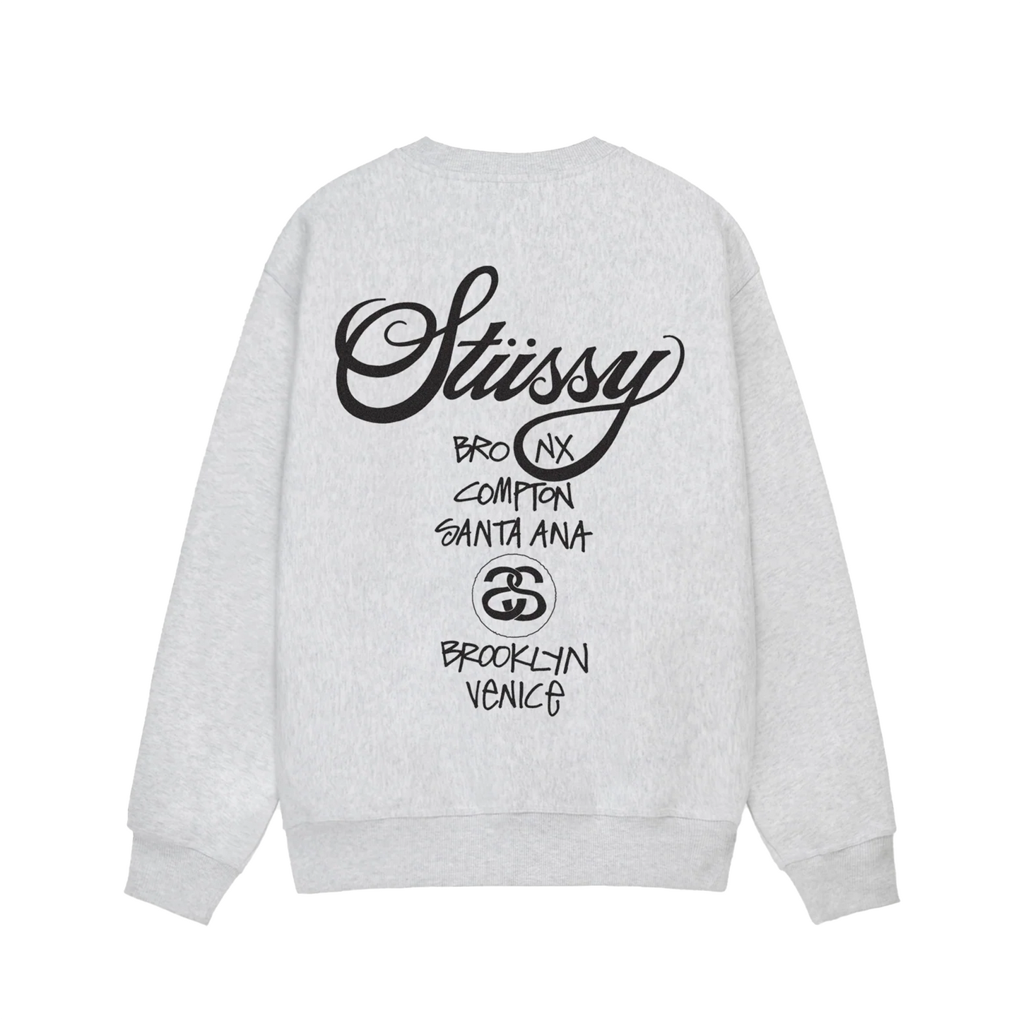 Stussy World Tour Crewneck Ash Heather