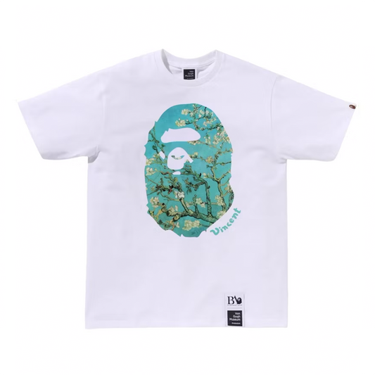 BAPE x Van Gogh Museum Ape Head Canvas Art VI Tee White