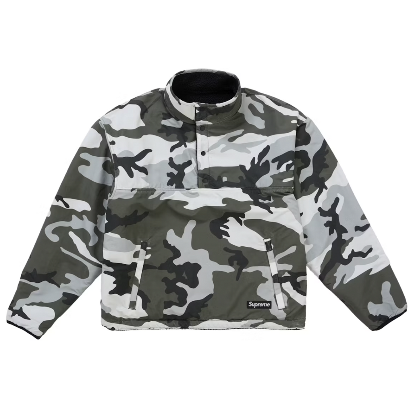 Supreme Polartec Shearling Reversible Pullover (FW25) Black [USED] - M (Used)