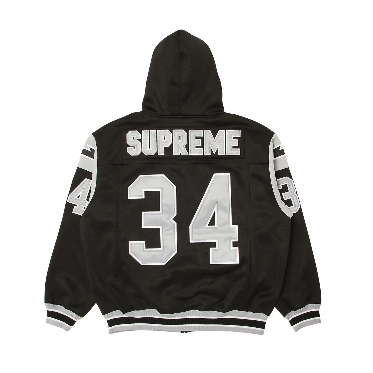 Supreme Football Zip Up Hooded Sweatshirt 'Black' [USED] - XL (Used)