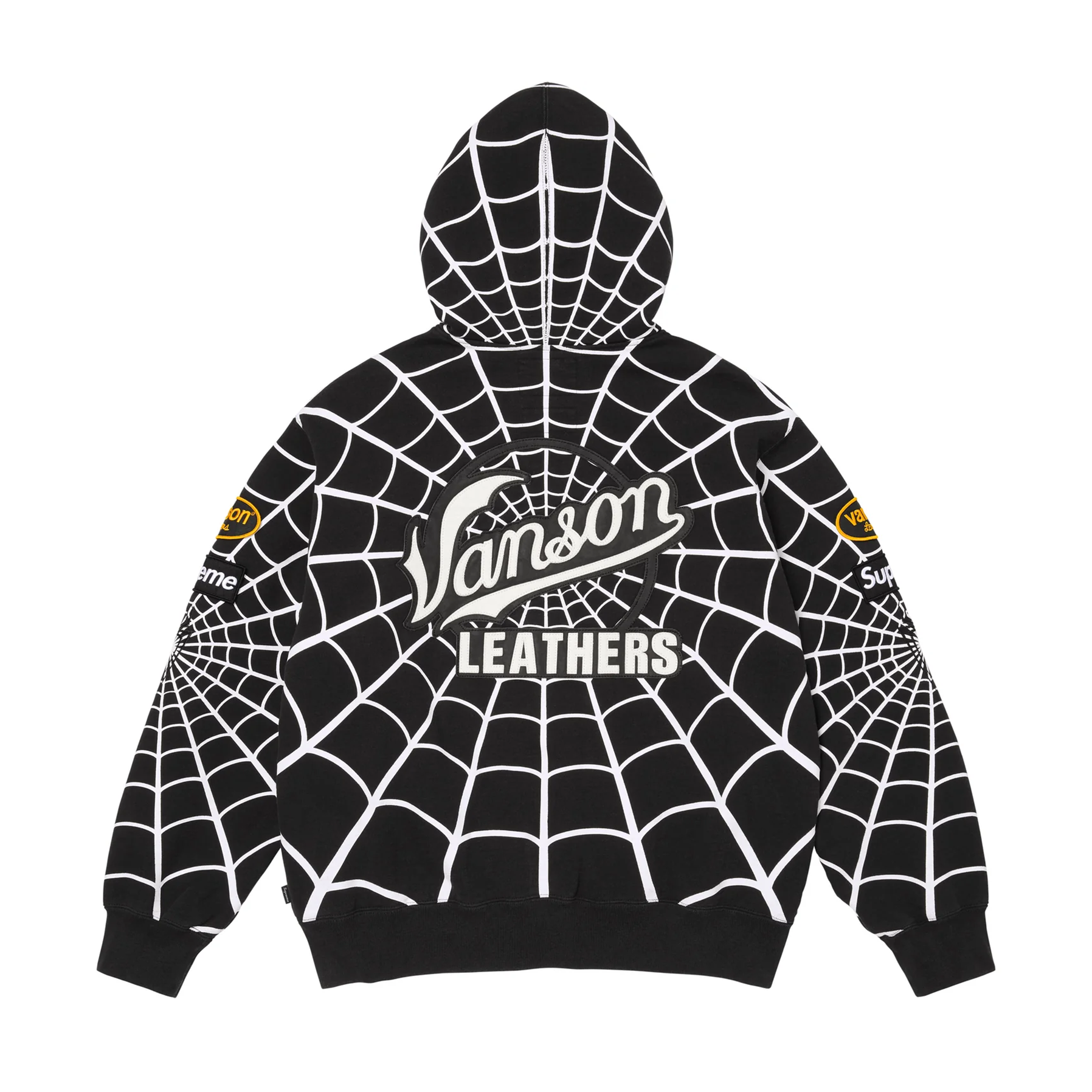Supreme Vanson Leathers Spider-Man Zip Up Hooded Sweatshirt Black Supreme Vanson Leathers Spider-Man Zip Up Hooded Sweatshirt Black