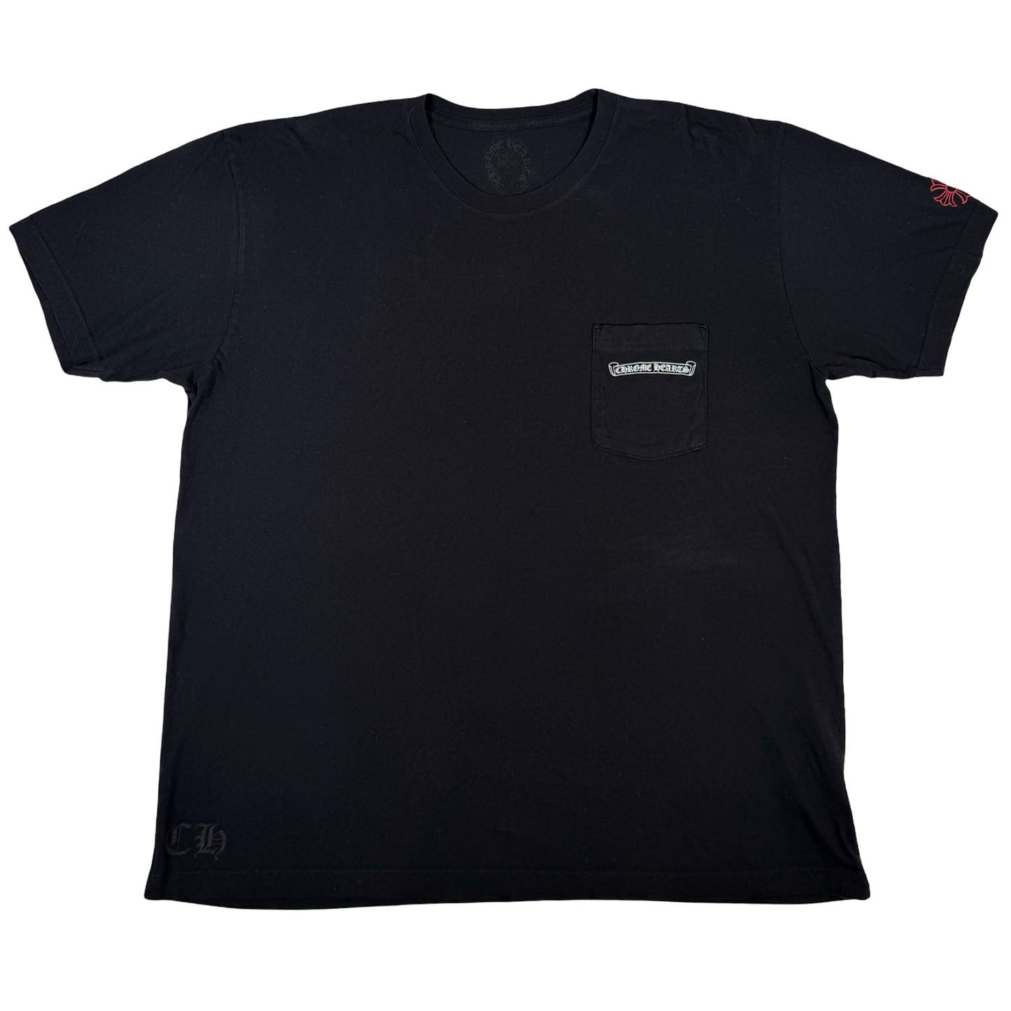 Chrome Hearts NYC Exclusive Scroll Logo Tee Black/Red [USED] - XXL (Used)