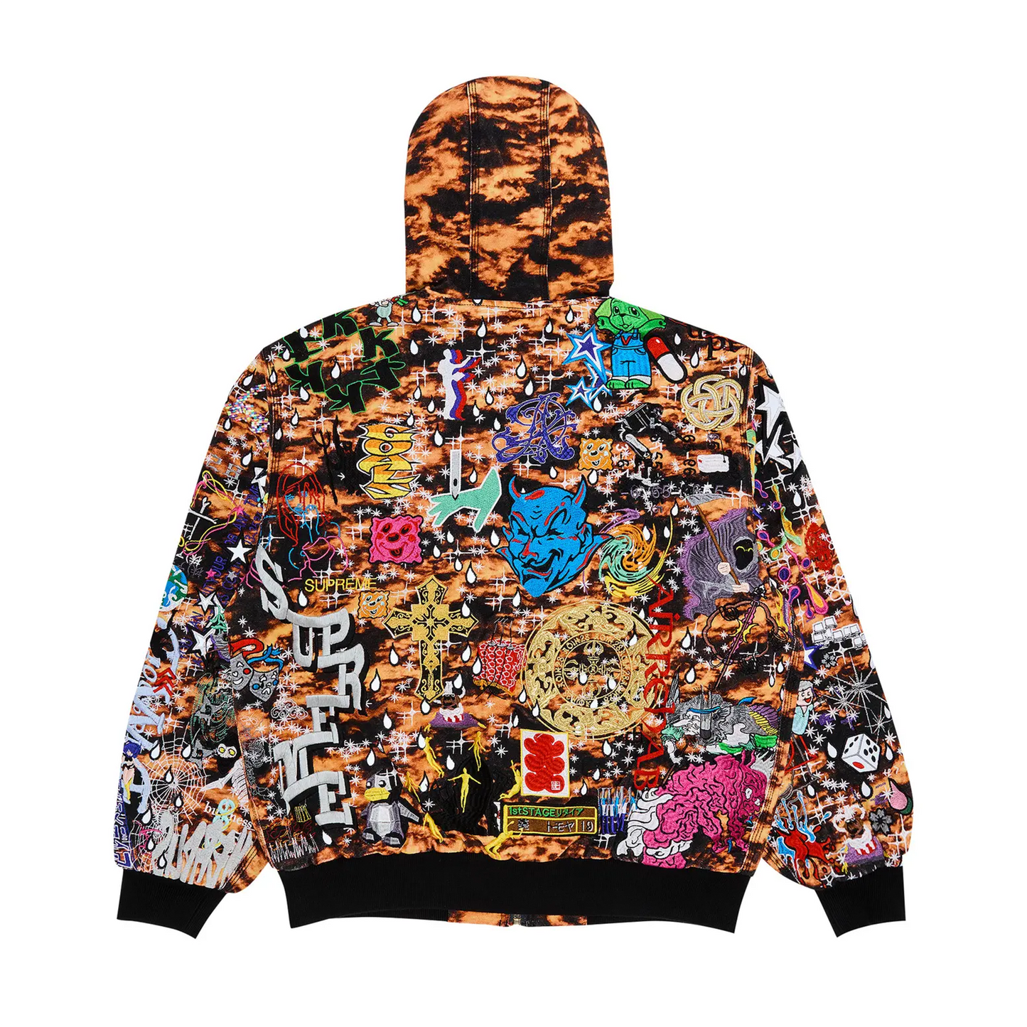 Supreme AOI Embroidered Hooded Work Jacket Flames [USED] - M (Used)