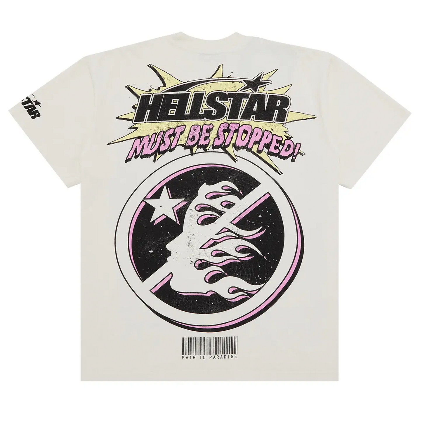 Hellstar Breaking News T-Shirt White [USED] - L (Used)