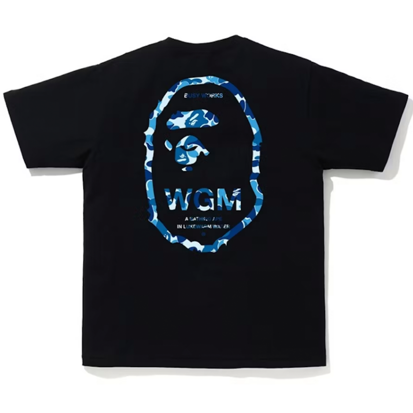 BAPE ABC Camo WGM Ape Head Tee Black/Blue [USED] - L (Used)