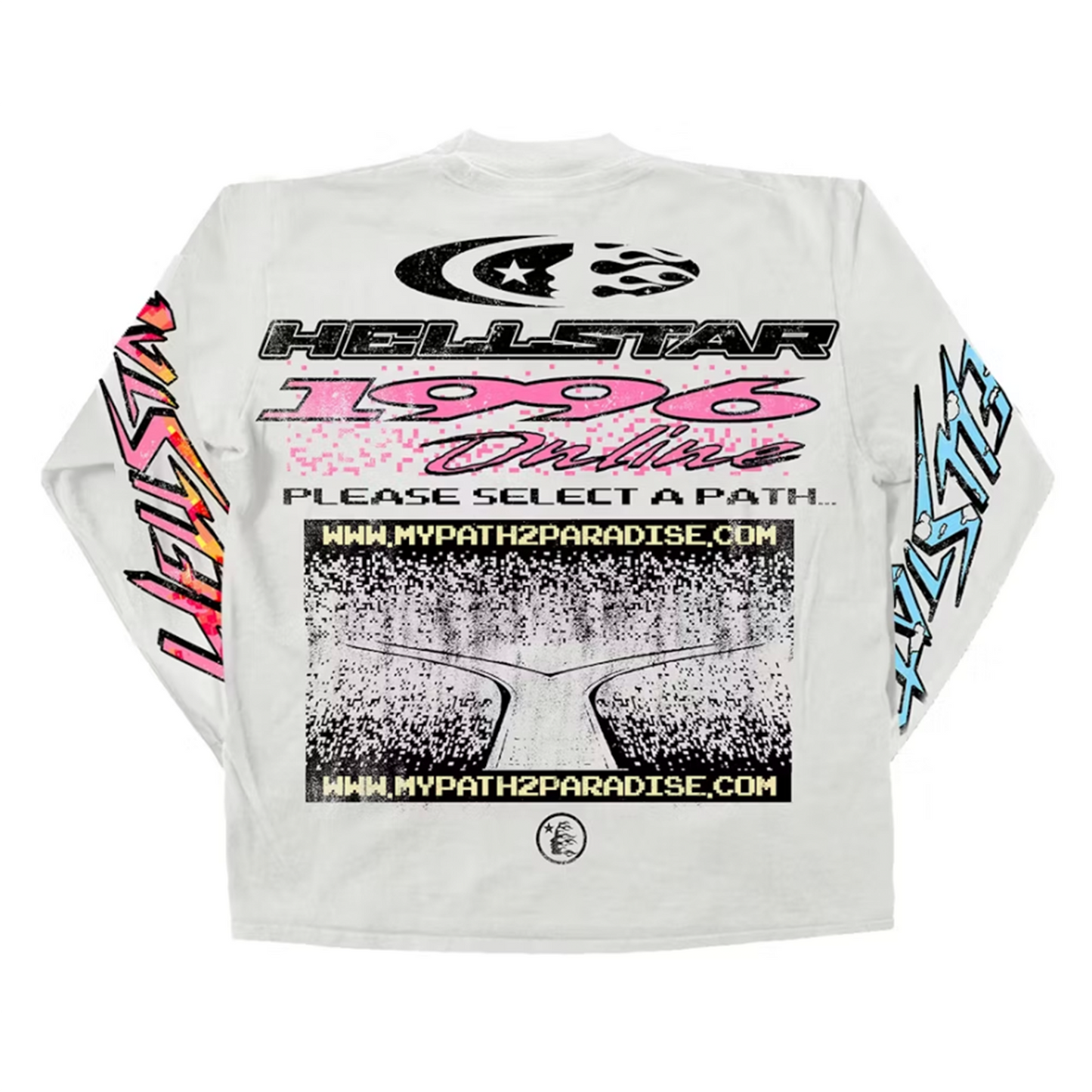 Hellstar Pixel L/S Tee White [USED] - XL (Used)