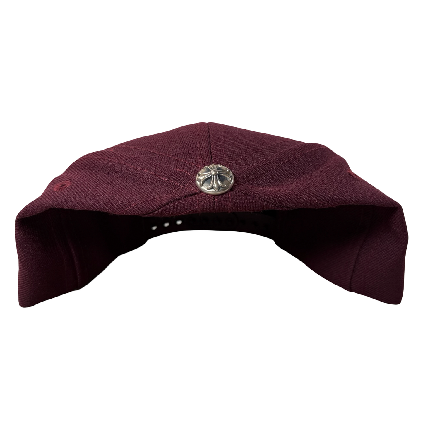 Chrome Hearts Burgundy Gold 6 Panel Baseball Cap [USED]