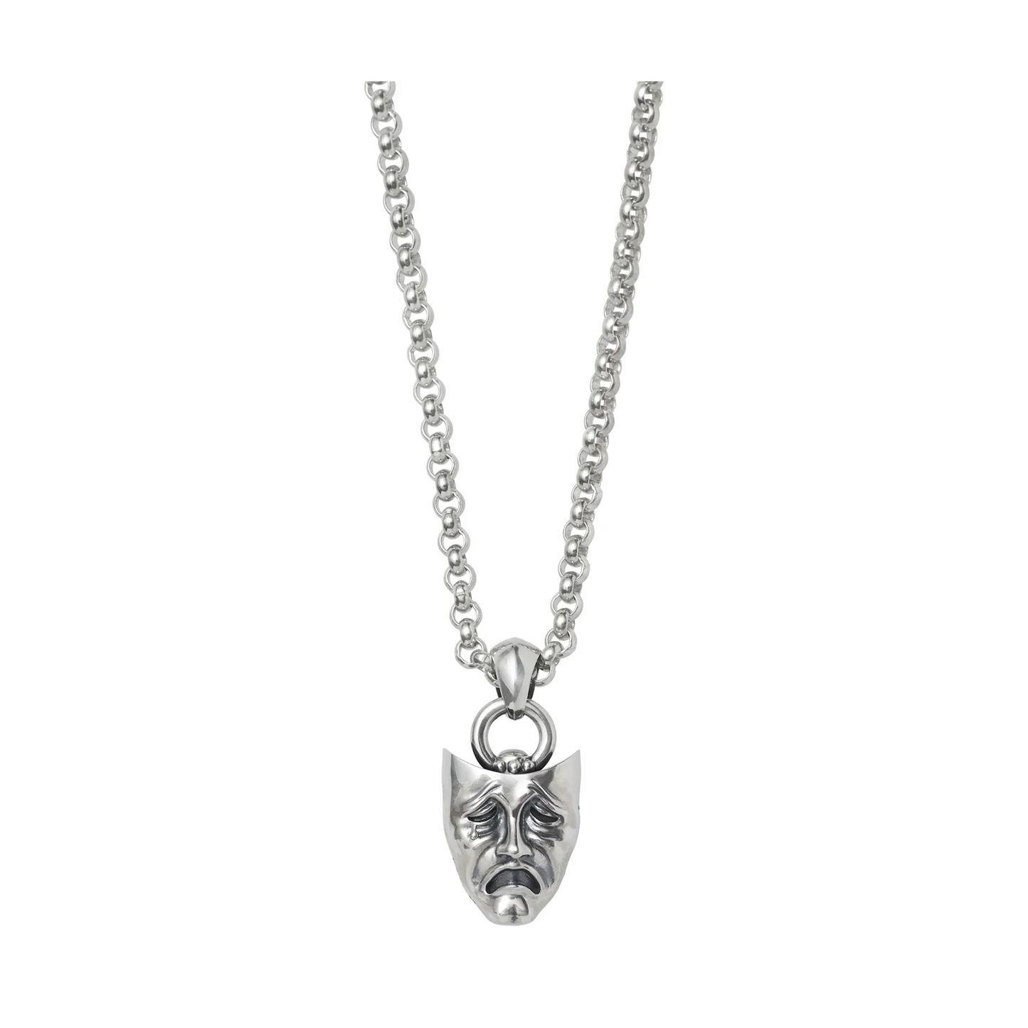 Supreme Drama Masks Smile Pendant Necklace Silver