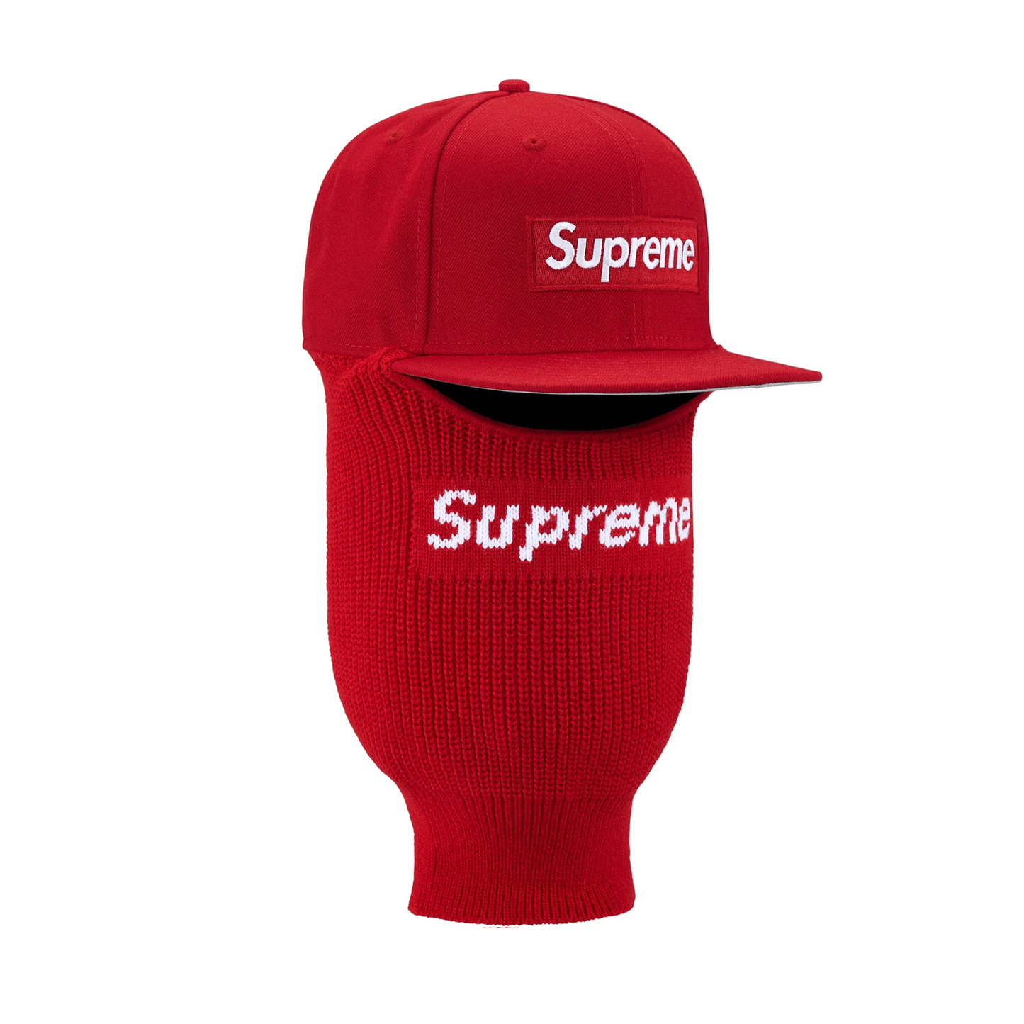 Supreme New Era Box Logo 59Fifty Balaclava Cap Red