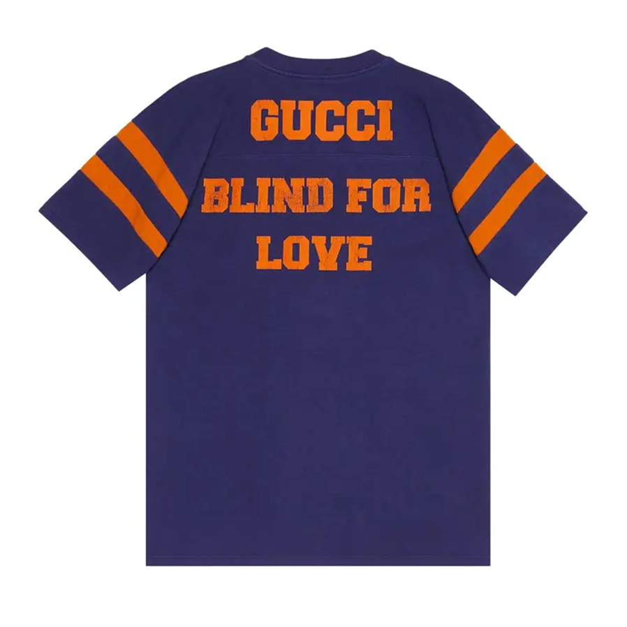 Gucci T-Shirt With '25 Gucci Eschatology And Blind For Love 1921' Print 'Orange/Vintage Ink' [USED] - L (Used)