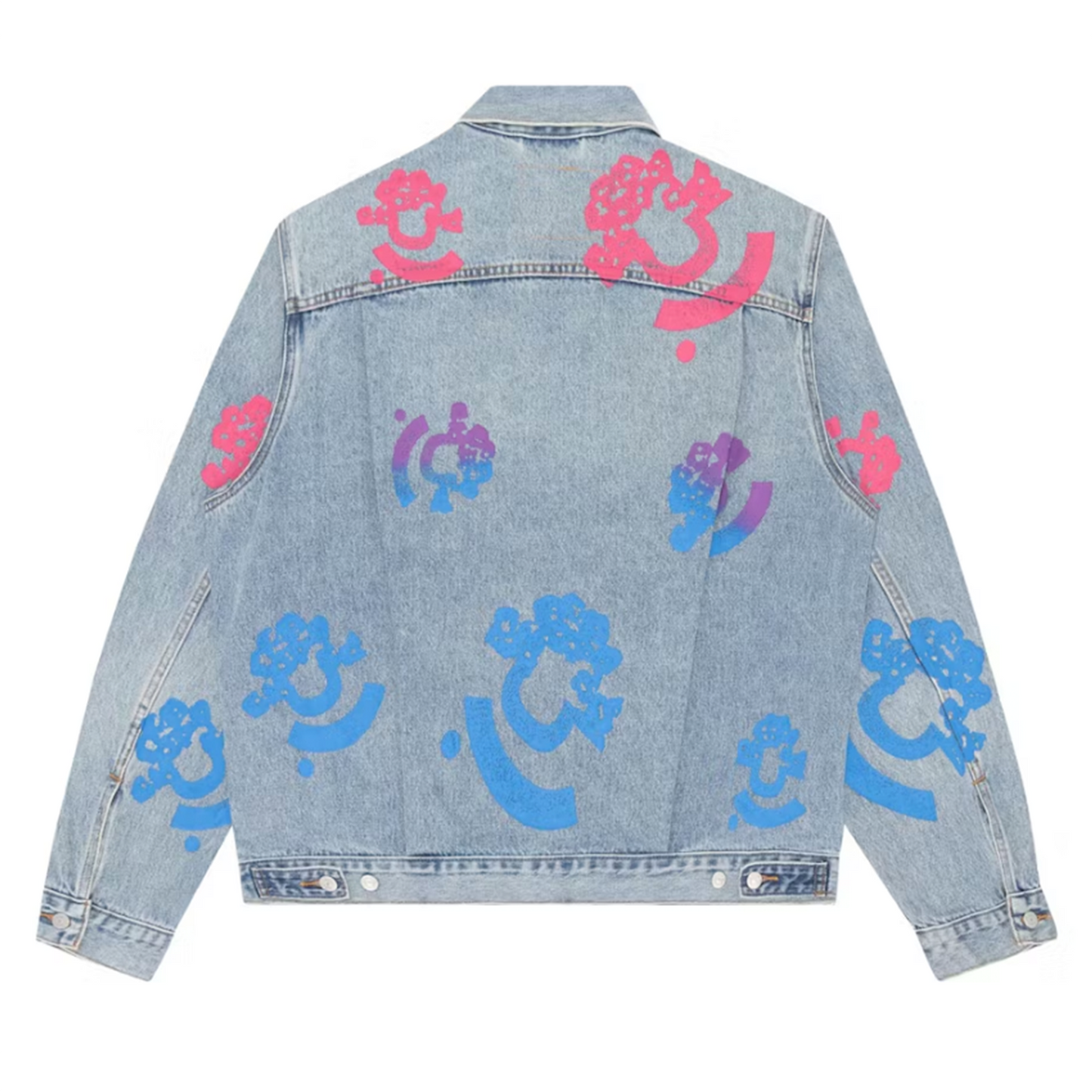 Denim Tears Bstroy Tears Type-2 Light Wash Denim Trucker Jacket Pink/Blue [USED] - L (Used)