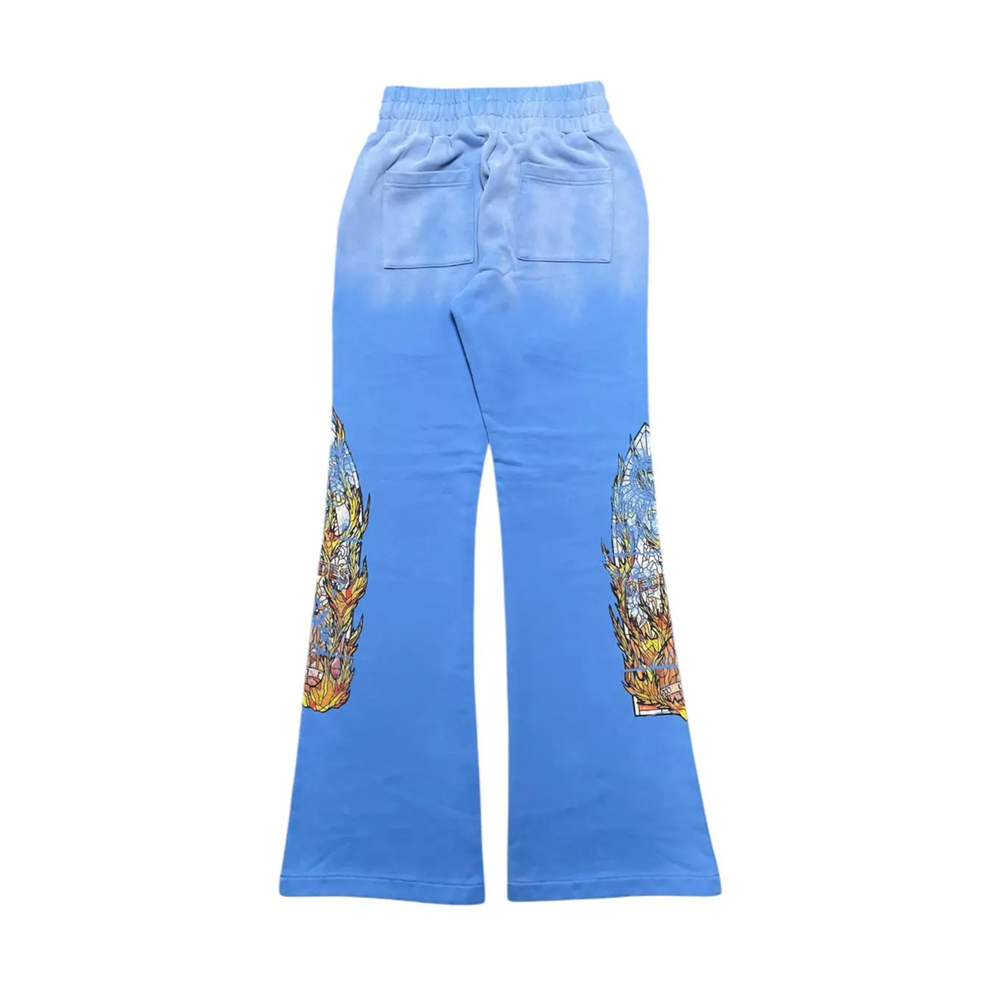 Who Decides War Faded Flame Glass Sweatpants Sky [USED] - XL (Used)