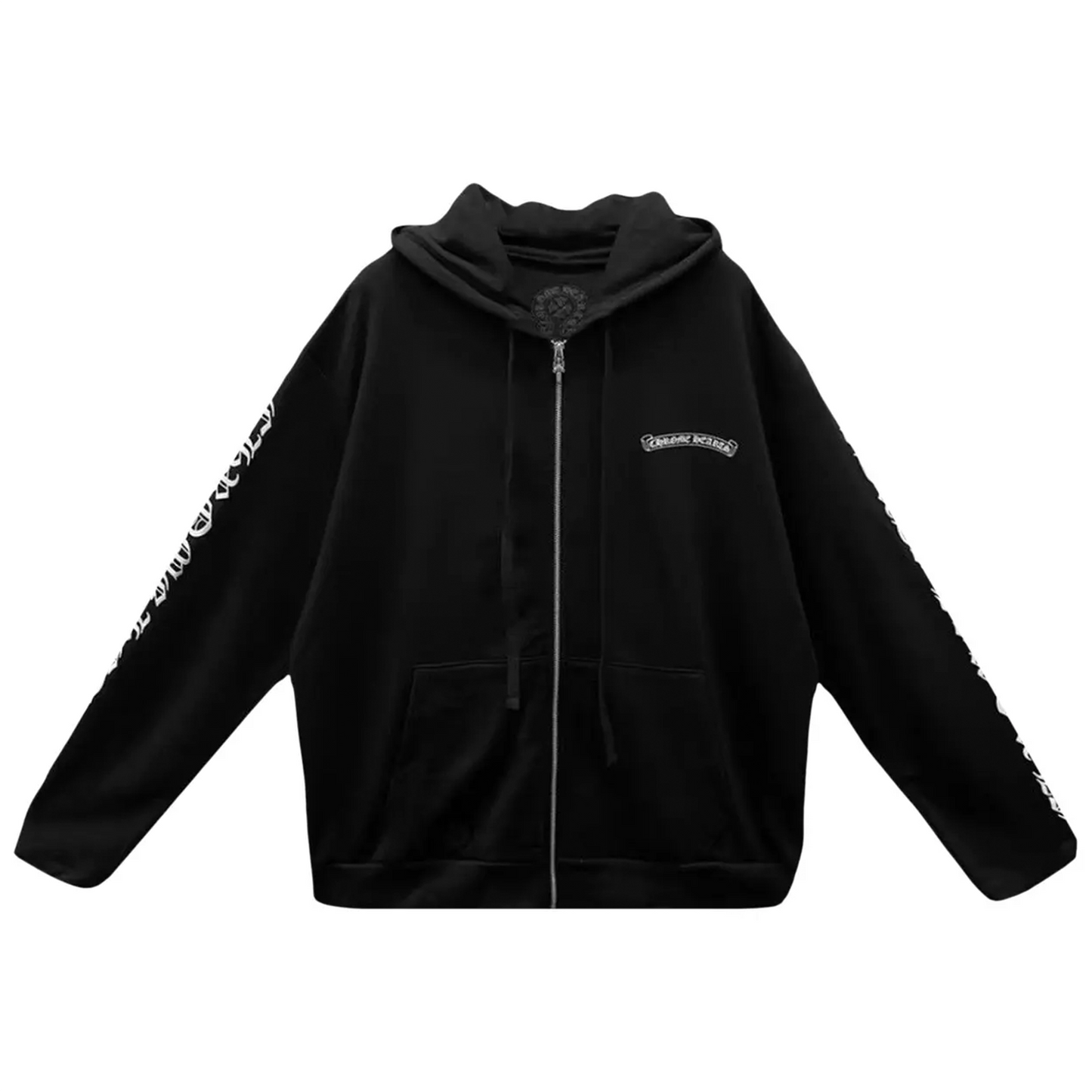 Chrome Hearts Scroll Logo Zip Up Hoodie [USED] - L (Used)