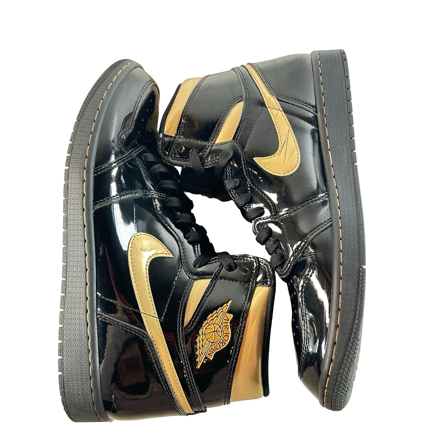 555088 032 Jordan 1 Black/Gold [USED] - 12 M (Used) (No Box)