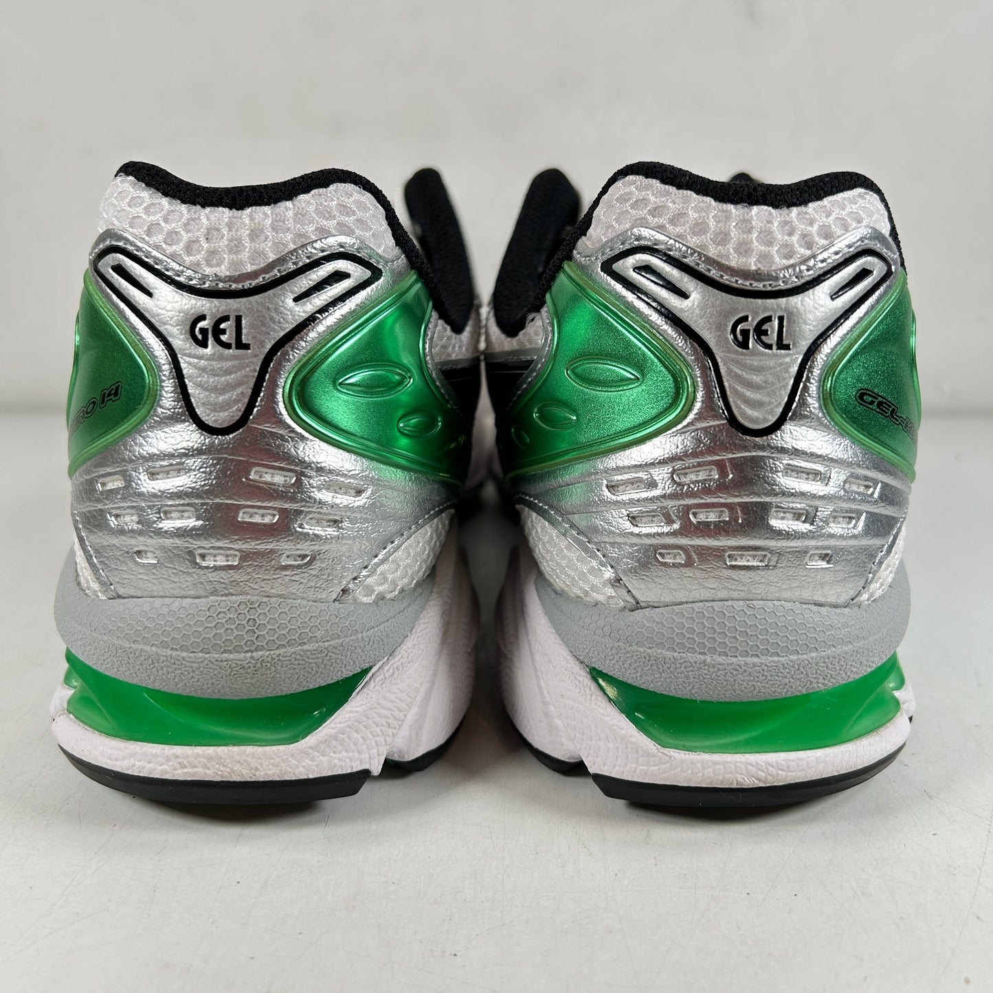 1201A019 110 ASICS Gel-Kayano 14 White Malachite Green [USED] - 10 M (Used)
