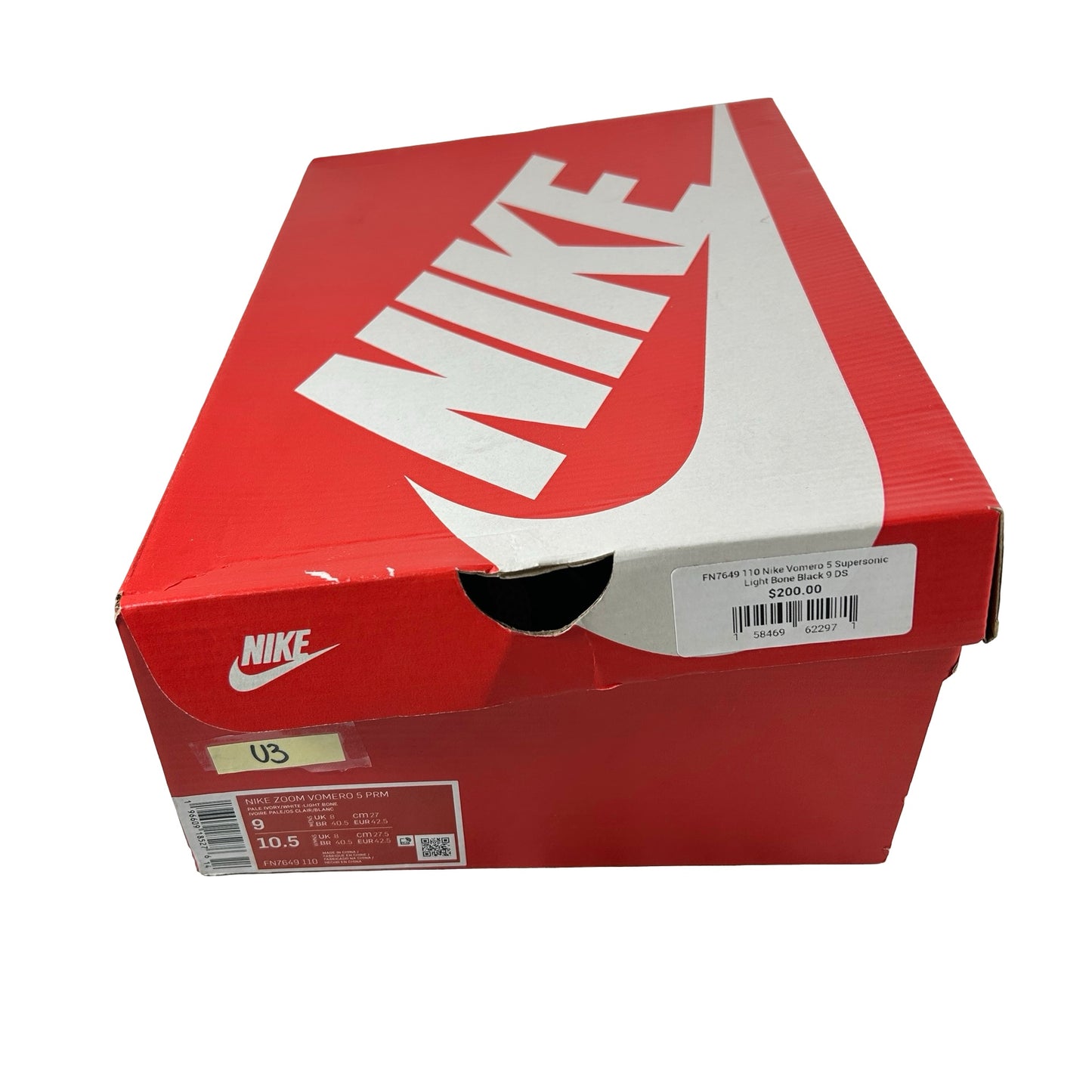 FN7649 110 Nike Zoom Vomero 5 Supersonic Light Bone Black [USED] - 9 M (Used3)