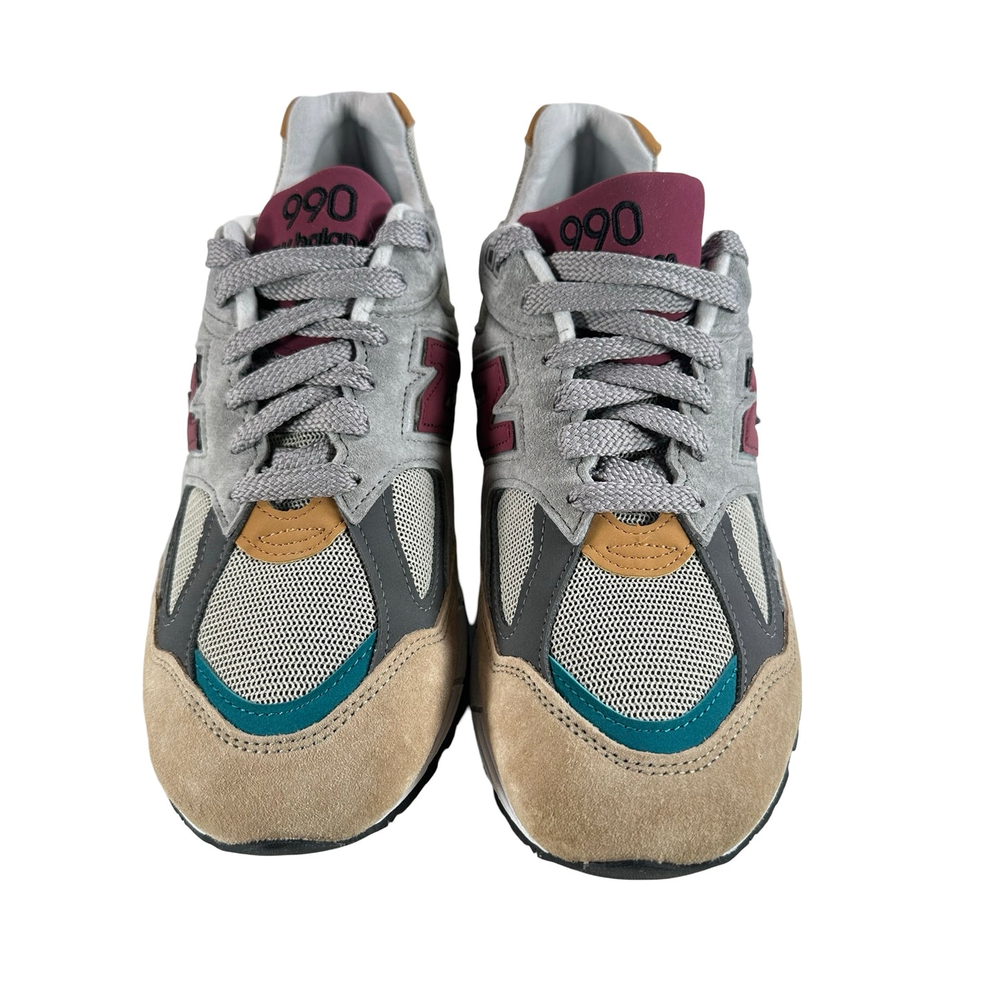 M990CP2 New Balance 990v2 Grey Green Maroon [USED] - 11 M (Used)