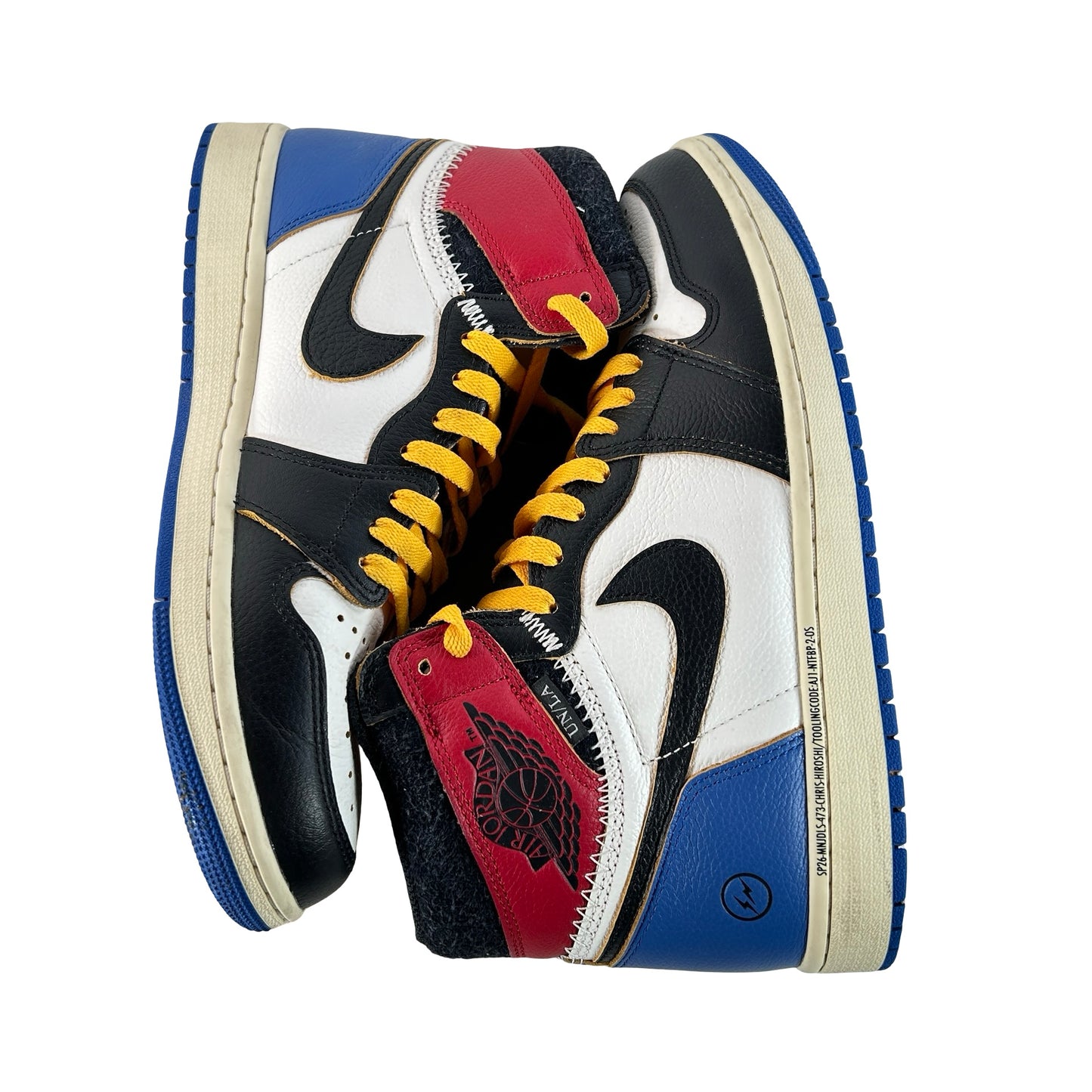 IO7847 002 Jordan 1 Retro High OG SP Fragment x Union LA Varsity Red Sport Royal [USED] - 10 M (Used)