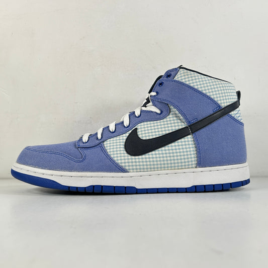 344648 400 Nike Dunk High Lyon Blue Gingham [USED] - 14 M (Used) (No Box)