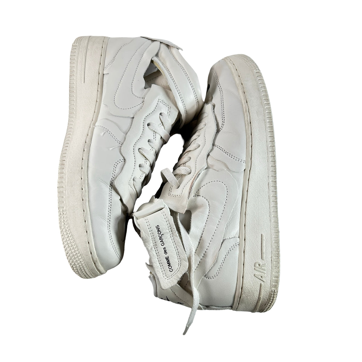 DC3601 100 Nike Air Force 1 Mid Comme des Garcons White [USED] - 9.5 M (Used)