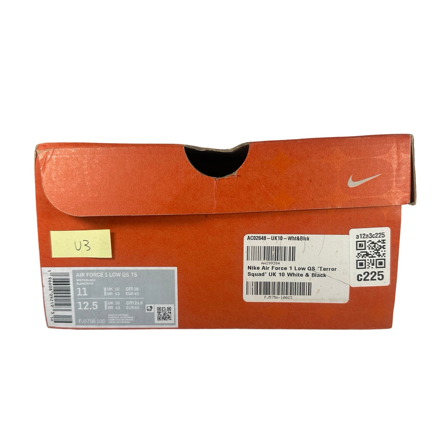 FJ5756 100 Nike Air Force 1 Low Terror Squad Blackout [USED] - 11 M (Used3)