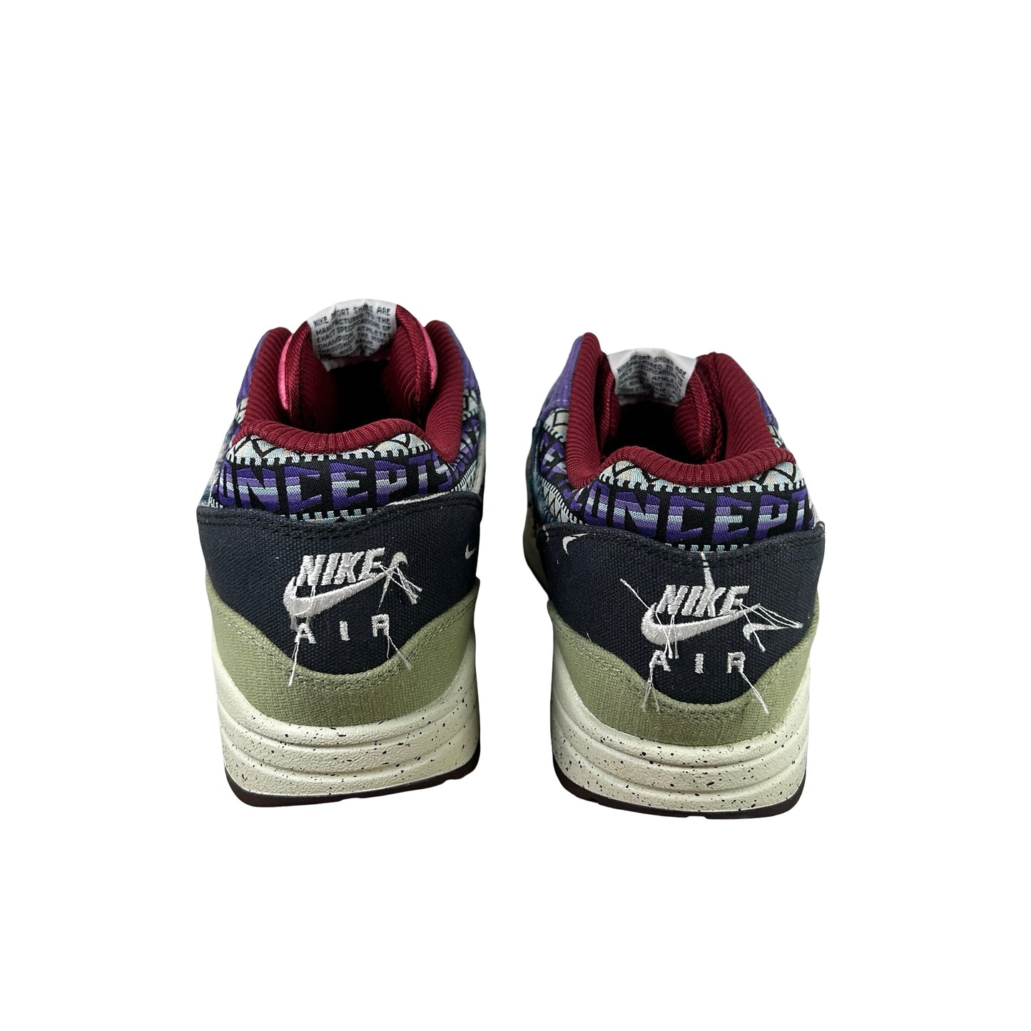 DN1803 300 Nike Air Max 1 Concepts Denim Olive Canvas [USED] - 10.5 M (Used) (No Box)