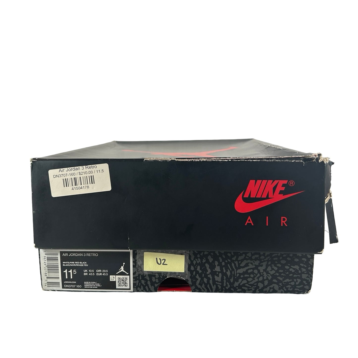 DN3707 160 Jordan 3 Retro Fire Red (2022) [USED] - 11.5 M (Used2)