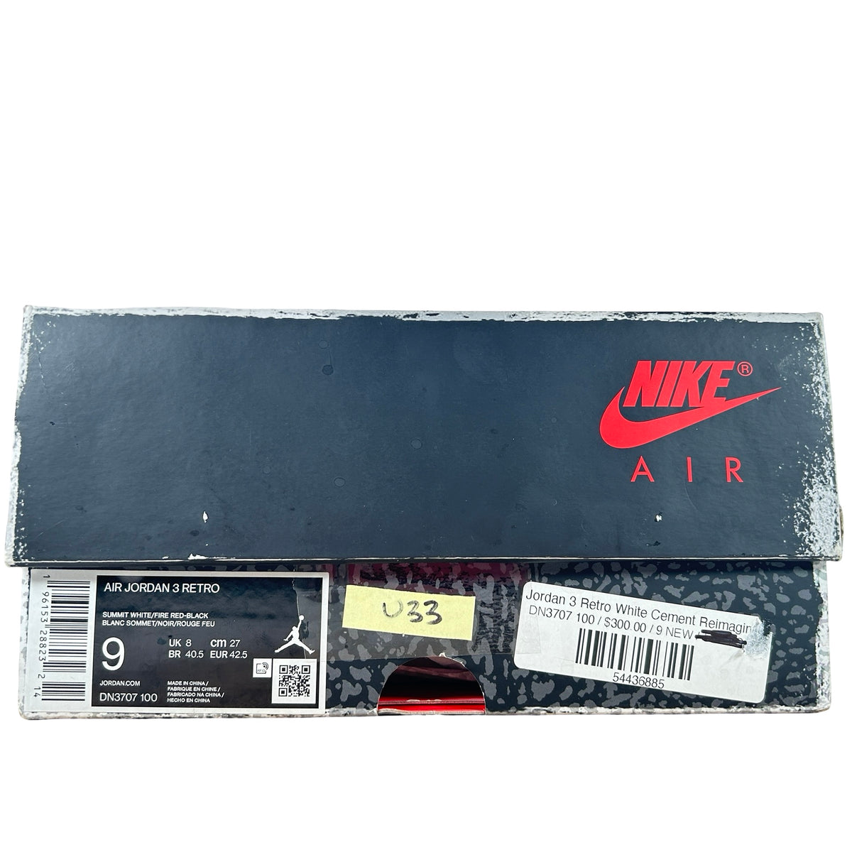 DN3707 100 Jordan 3 Retro White Cement Reimagined [USED] - 9 M (Used33)