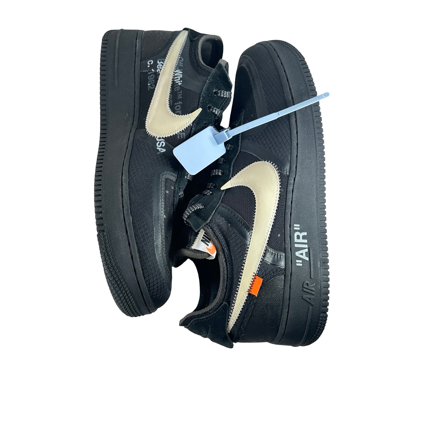 AO4606 001 Nike Air Force 1 Low Off-White Black White - 13 M (Swooshes Slightly Yellowing) (Damaged Box)