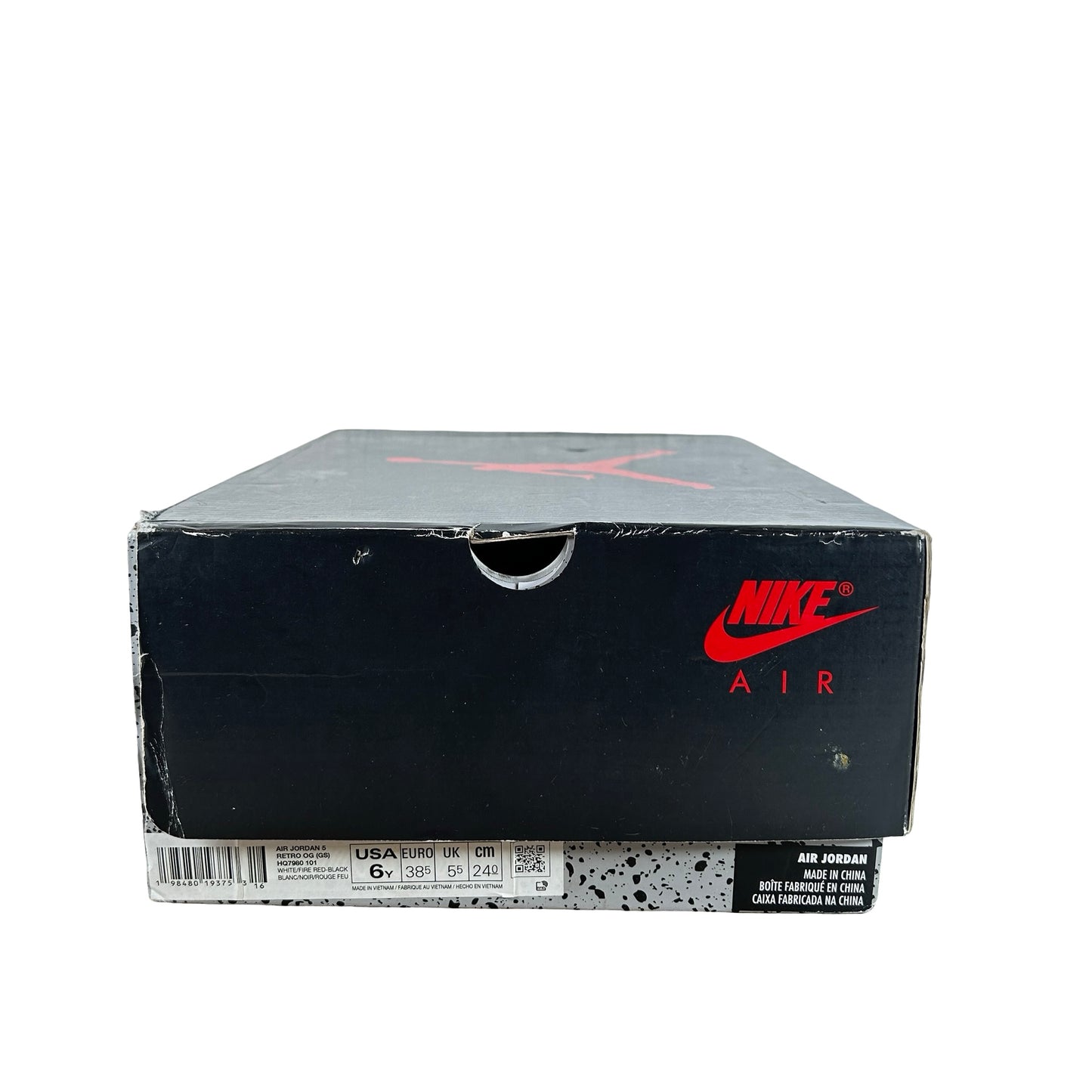 HQ7980 101 Jordan 5 Retro Fire Red Black Tongue (2025) (GS) [USED] - 6 Y (Used)