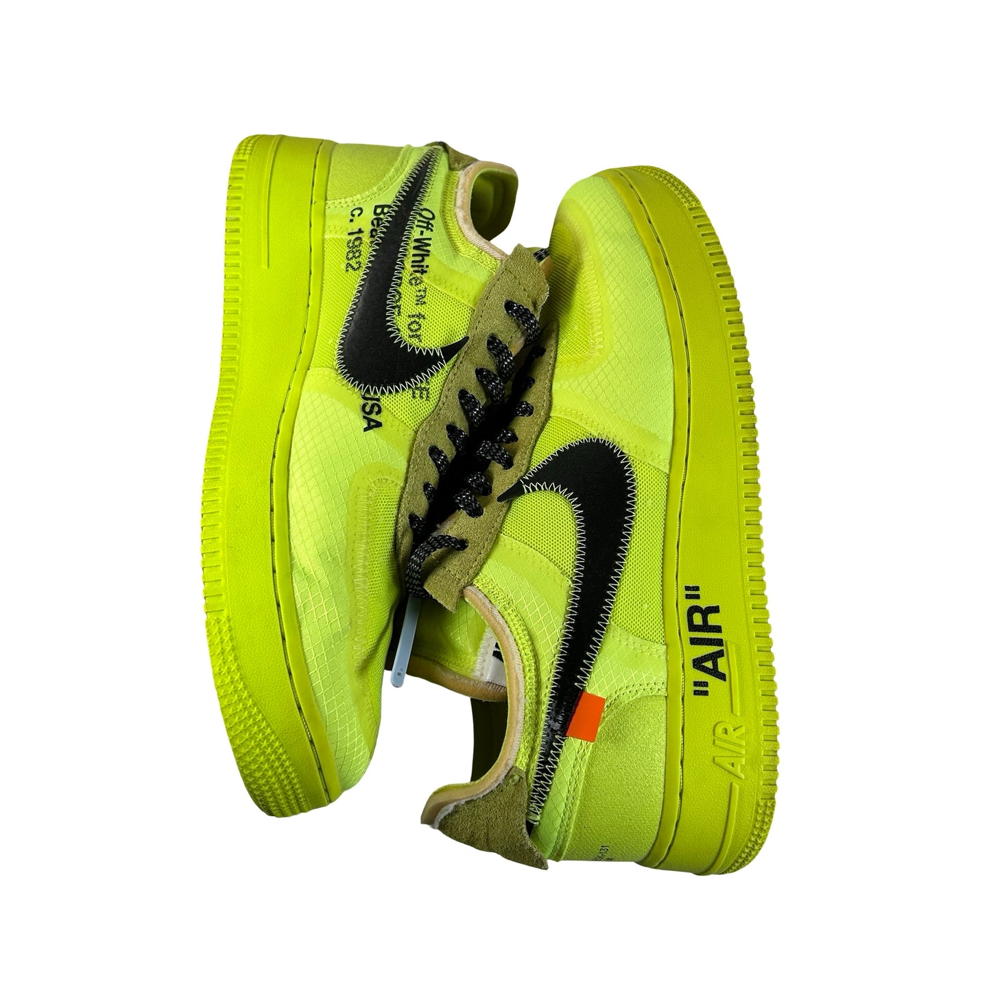 AO4606 700 Nike Air Force 1 Low Off-White Volt [USED] - 9 M (Used) (Replace Box)