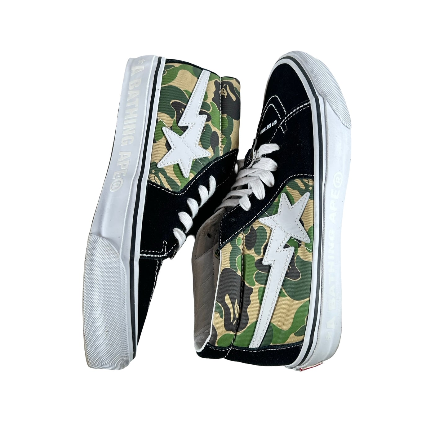 VN000MZGCX3 Vans LX Sk8-Mid Bape ABC Camo Black Green [USED] - 9 M (Used)