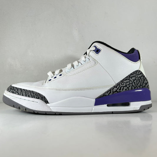 CT8532 105 Jordan 3 Retro Dark Iris [USED] - 11 M (Used) (No Box)