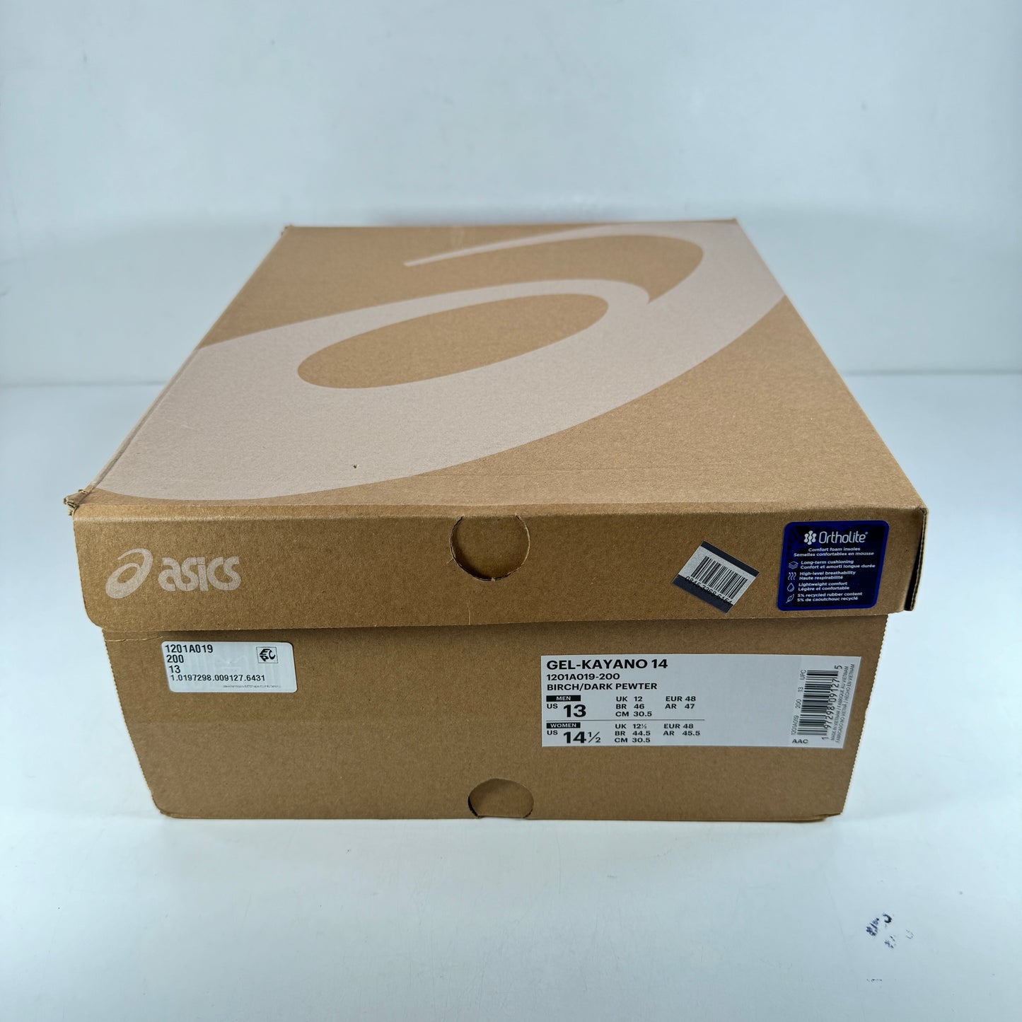 1201A019 200 ASICS Gel-Kayano 14 Birch Dark Pewter [USED] - 13 M (Used)