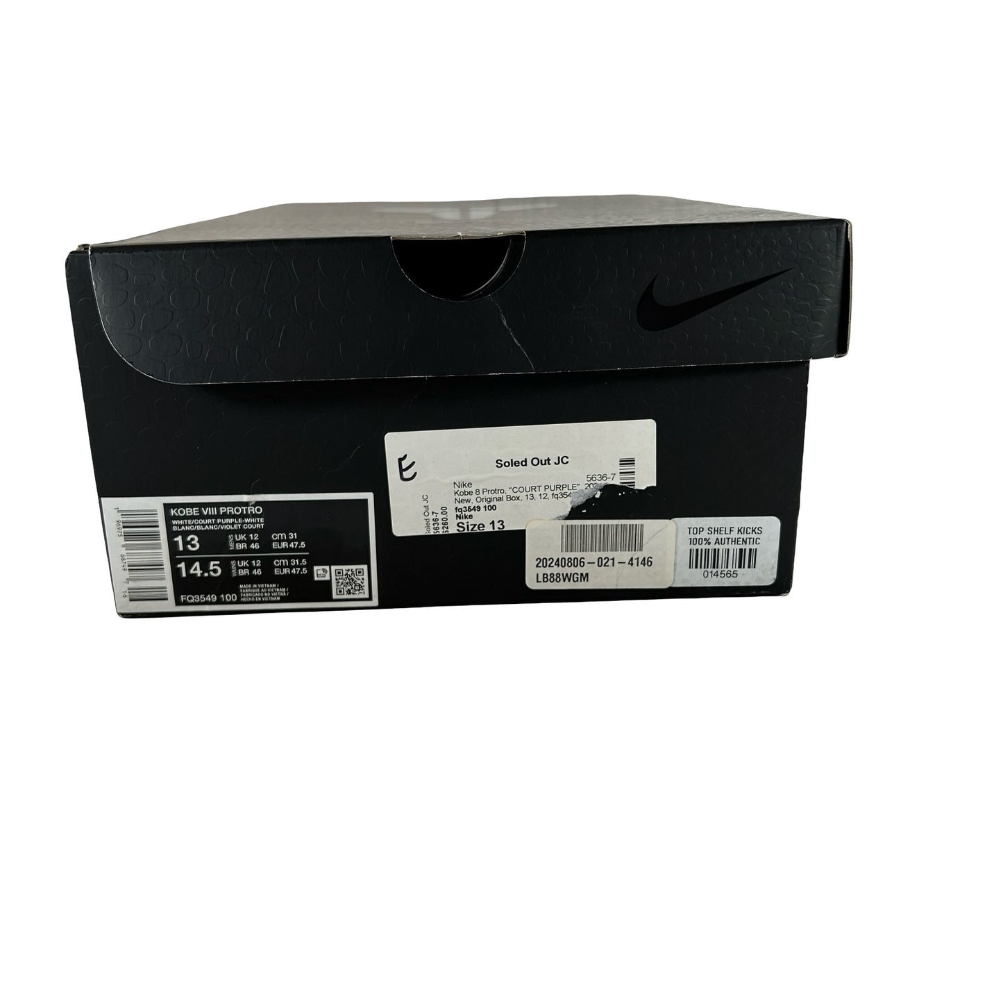 FQ3549 100 Nike Kobe 8 Protro Court Purple [USED] - 13 M (Used)