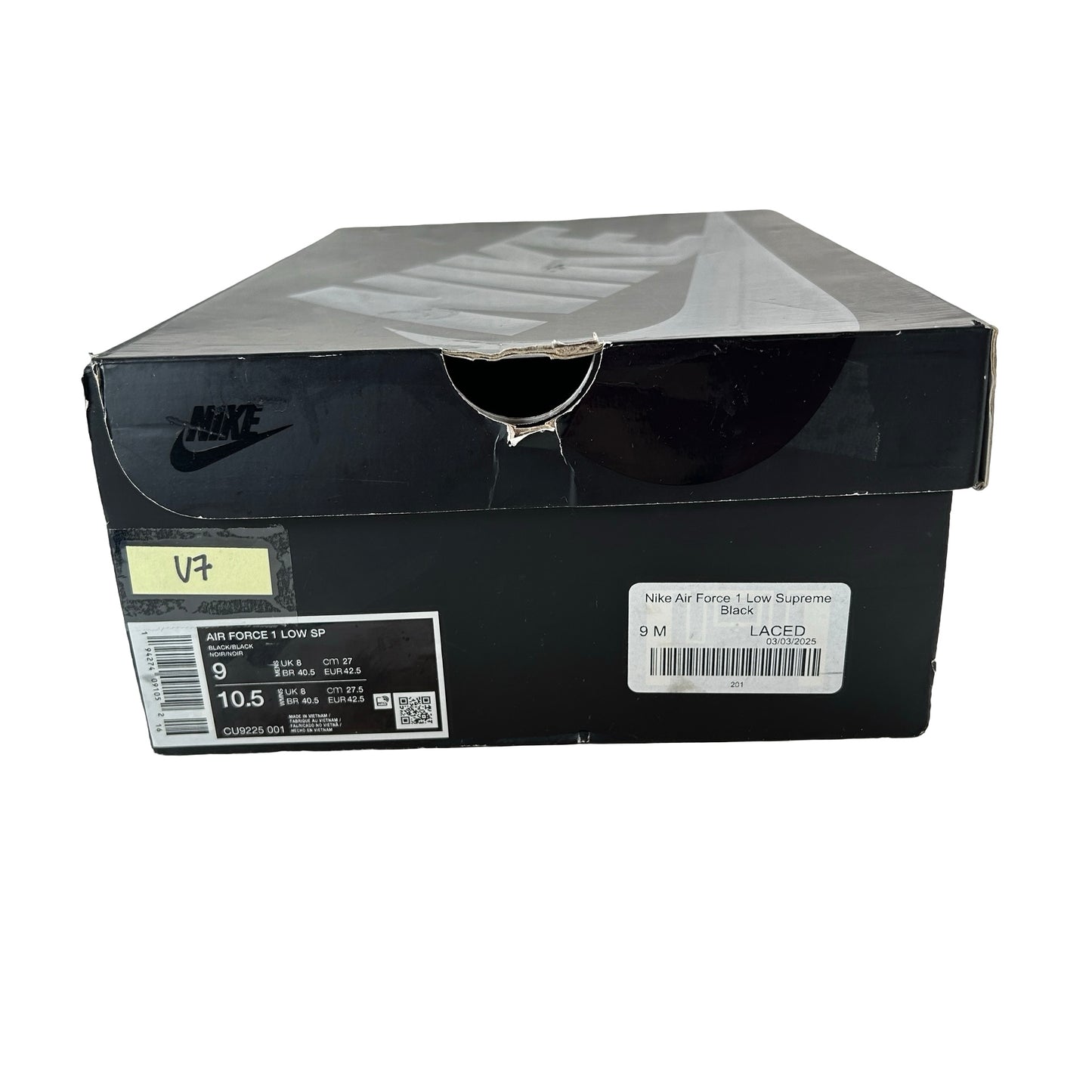 CU9225 001 Air Force 1 Low Supreme Black [USED] - 9 M (Used7)