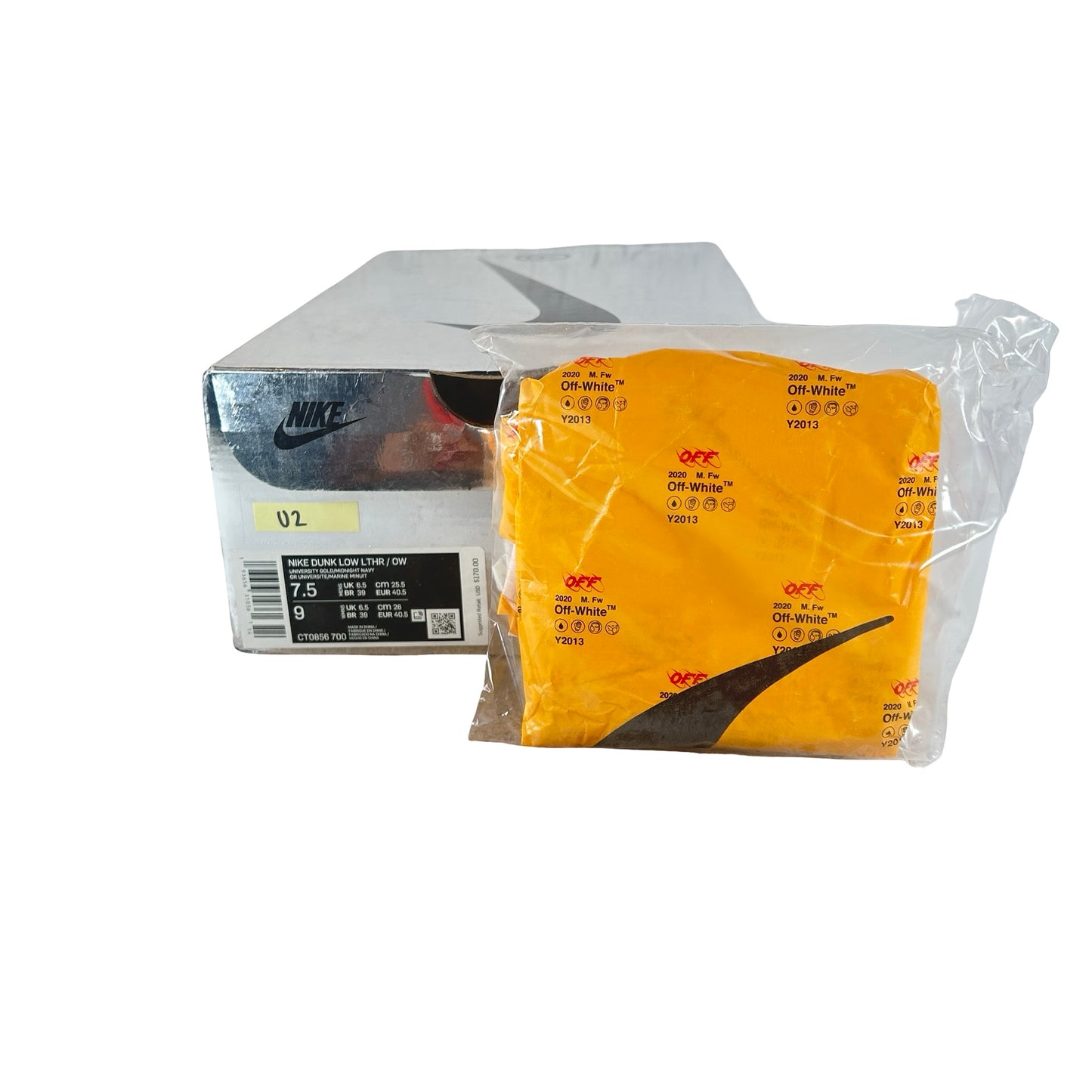 CT0856 700 Dunk Low Off-White University Gold [USED] - 7.5 M (Used2)