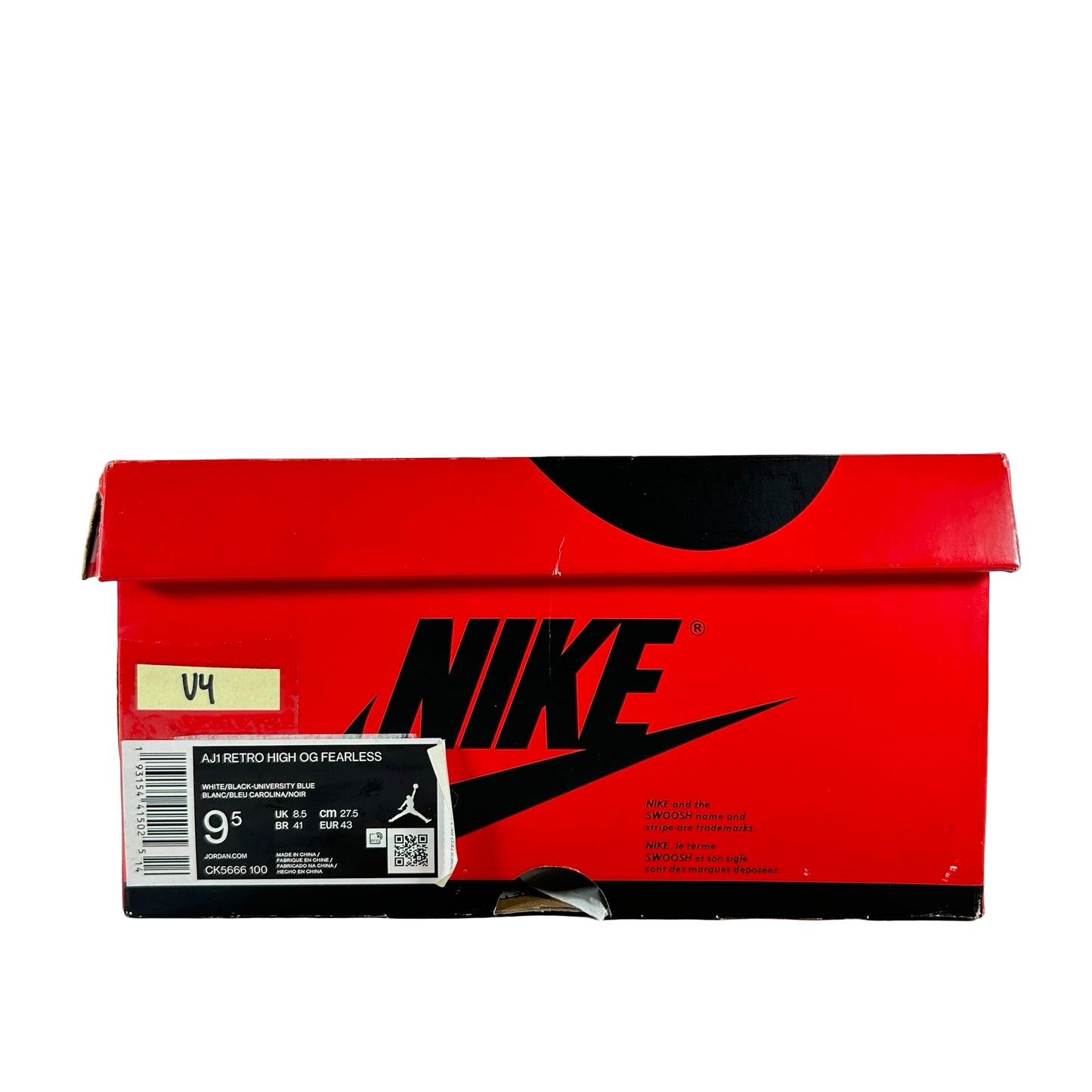 CK5666 100 Jordan 1 Retro High Fearless UNC Chicago [USED] - 9.5 M (Used4)