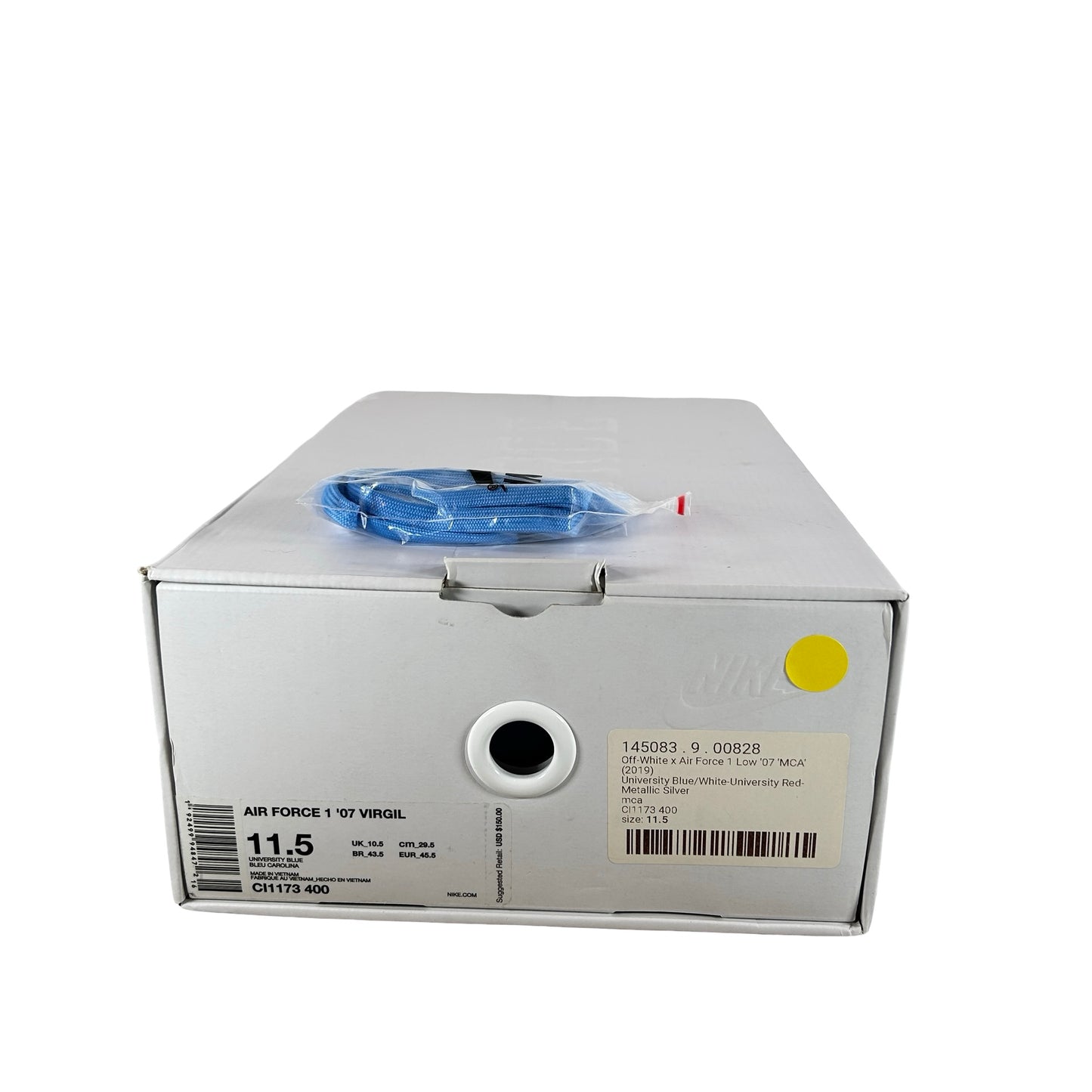 CI1173 400 Off White Nike Air Force 1 Low '07 MCA University Blue [USED] - 11.5 M (Used)