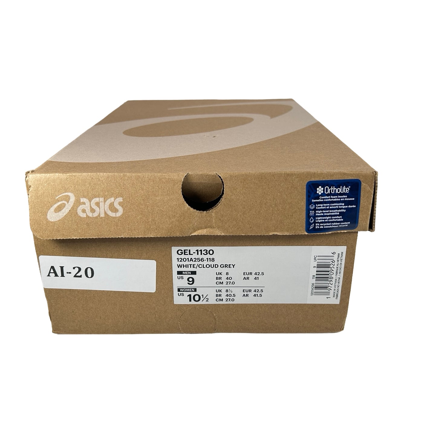 1201A256 118 ASICS Gel-1130 White Cloud Grey [USED] - 9 M (Used)