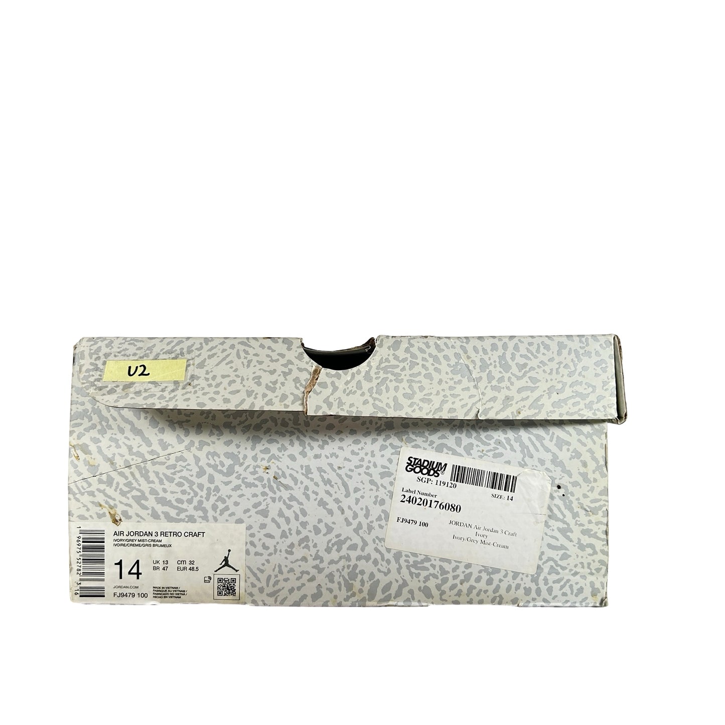 FJ9479 100 Jordan 3 Retro Craft Ivory [USED] - 14 M (Used2)