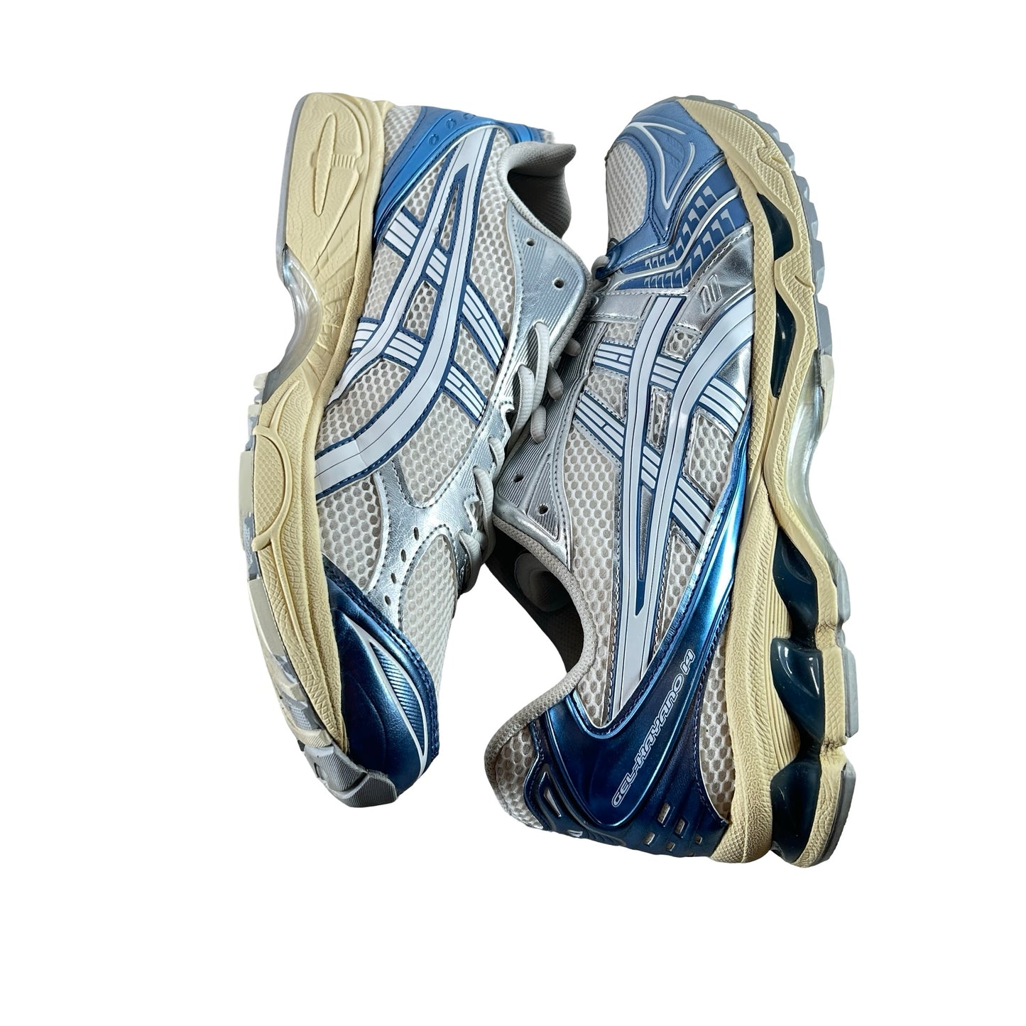1203A537 102 ASICS Gel-Kayano 14 Cream Metallic Blue [USED] - 13 M (Used)