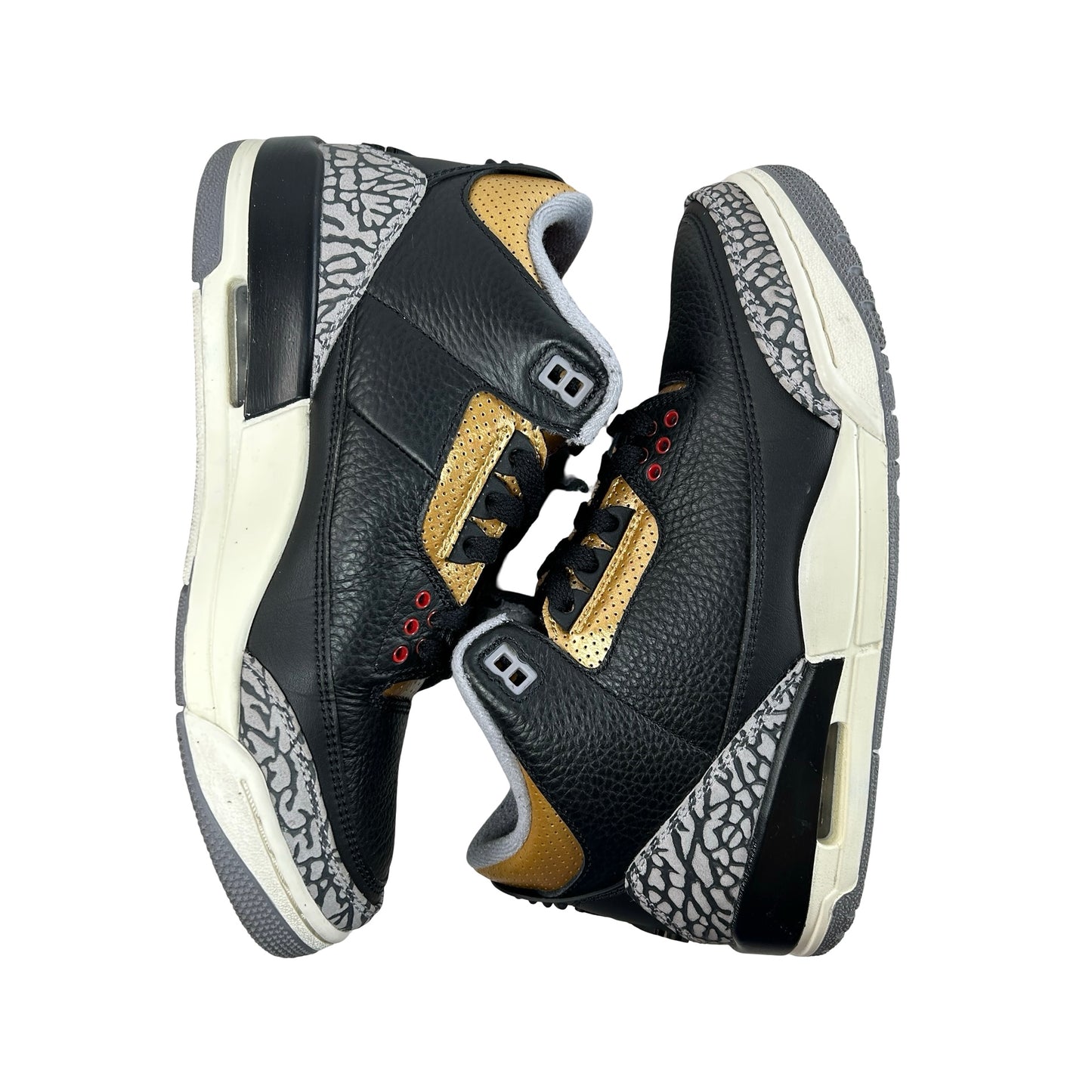 CK9246 067 Jordan 3 Retro Black Cement Gold (W) [USED] - 8 W (Used)