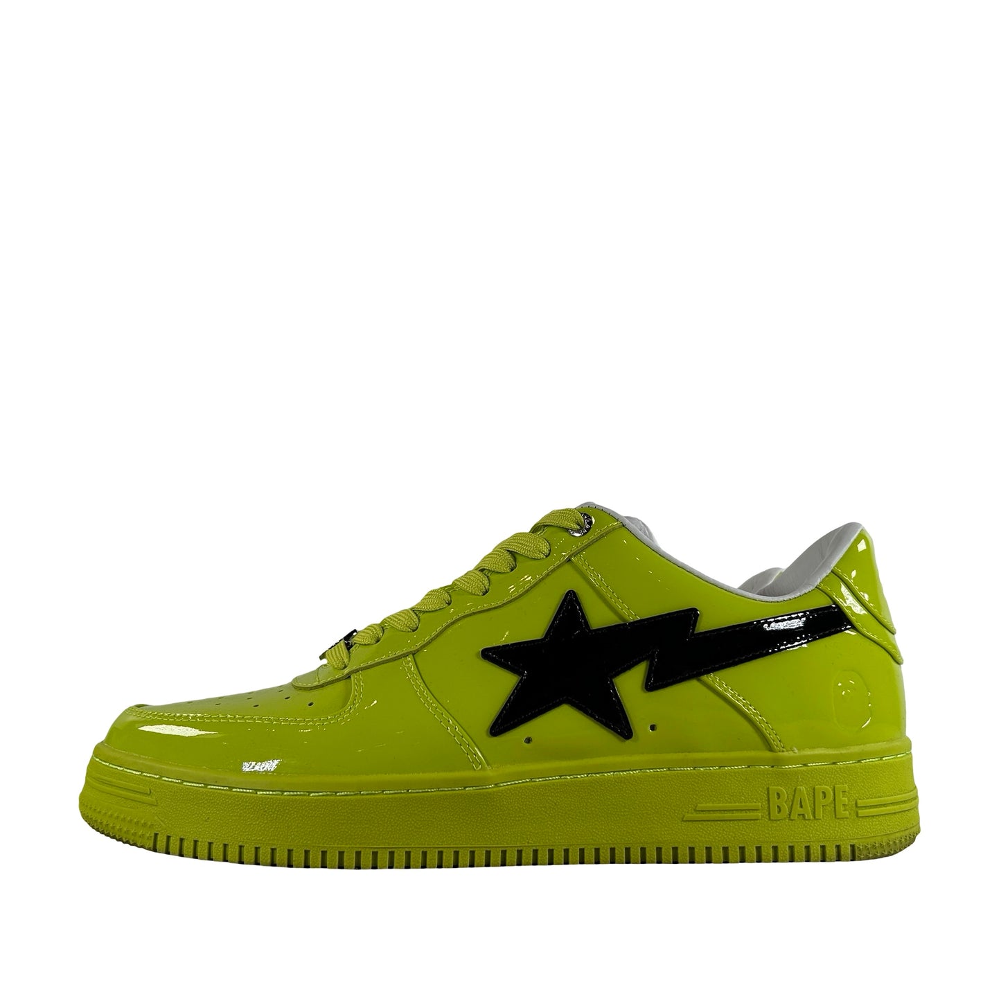 1K30 191 302 YEL A Bathing Ape Bape Sta #2 Yellow Patent [USED] - 11 M (Used)